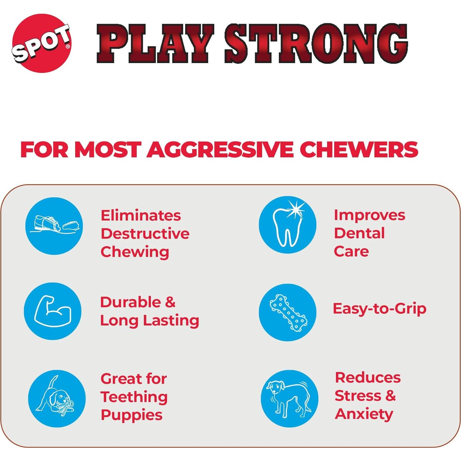 Hueso Fuerte SPOT Play 14 cm - Juguete TPR para Perros Medianos