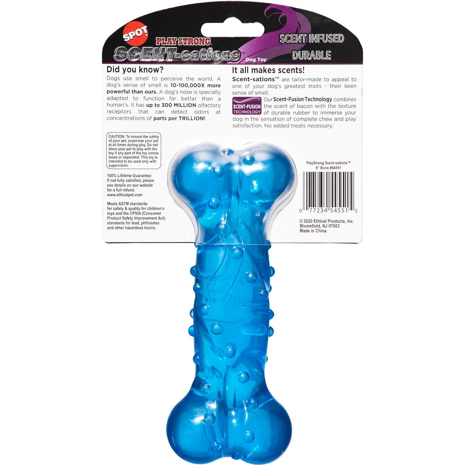 Hueso Juguete para Perros SPOT Scent-sations 15.24cm TPR Azul