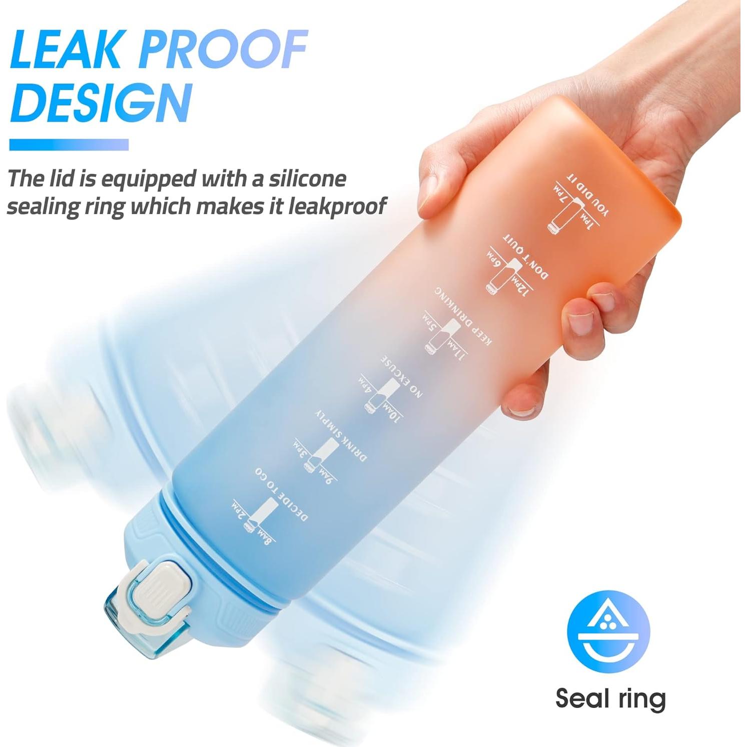 Botella de Agua Motivacional 32oz YC Kitchen - A Prueba de Fugas