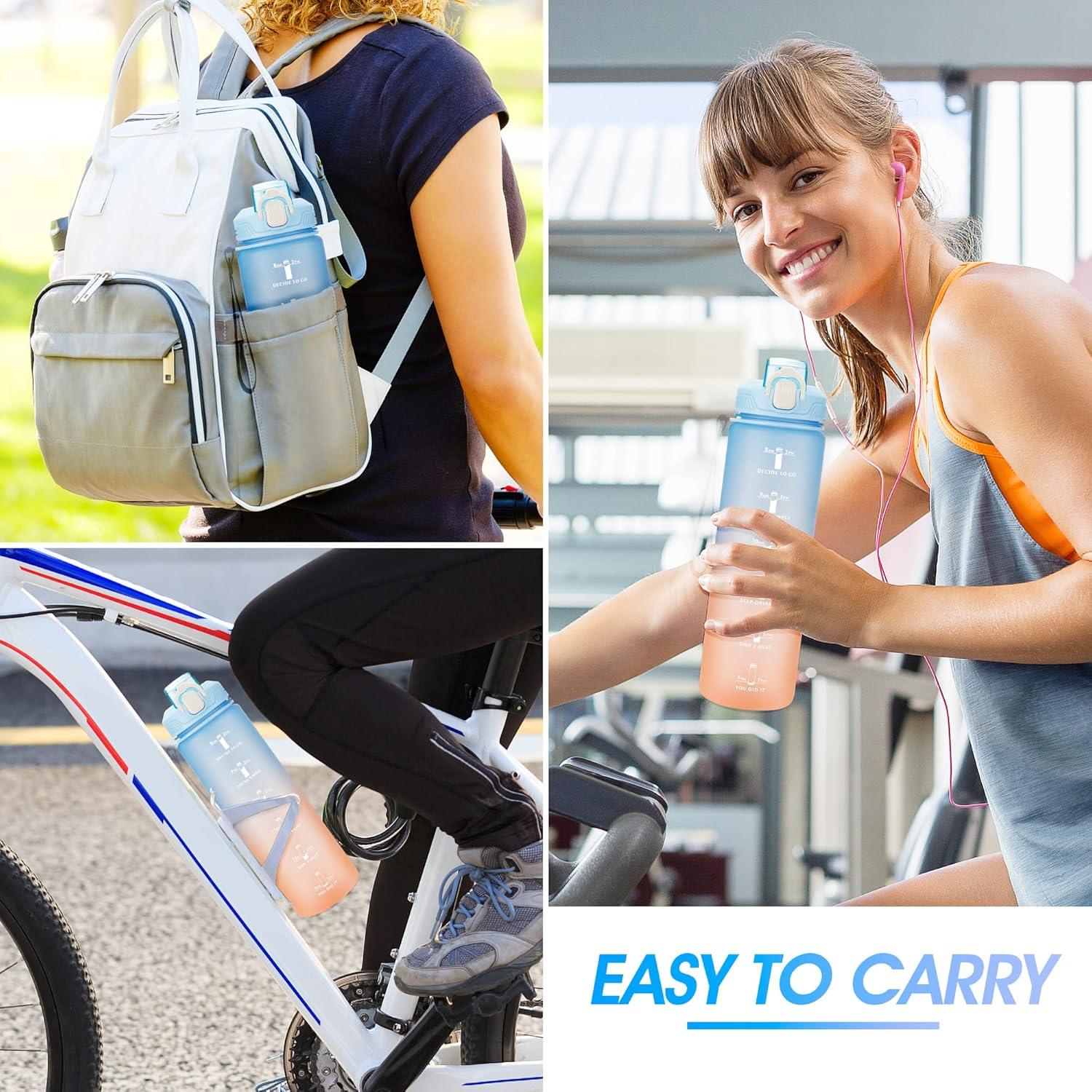 Botella de Agua Motivacional 32oz YC Kitchen - A Prueba de Fugas