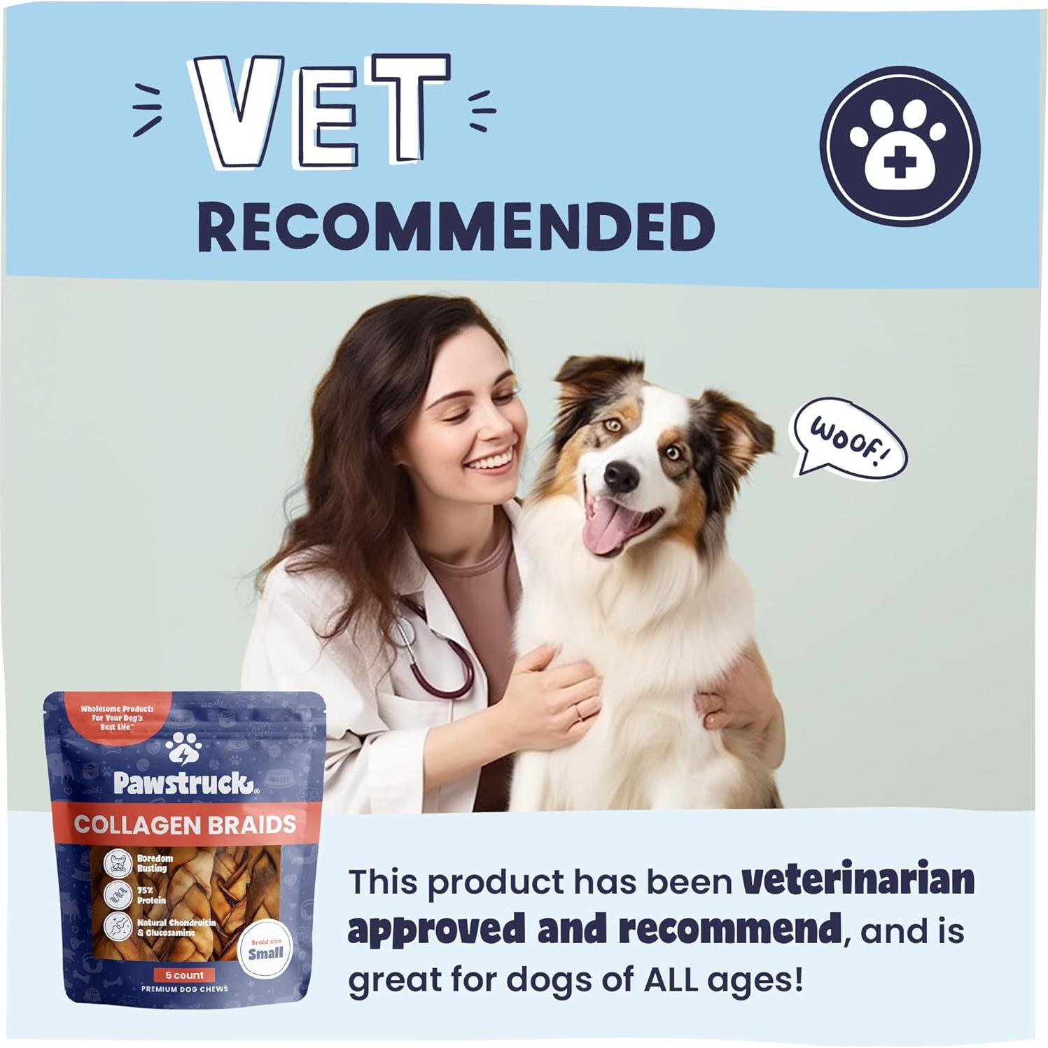 Trenzas de Colágeno de Res Pawstruck - 5 Unidades 12.7-17.8 cm