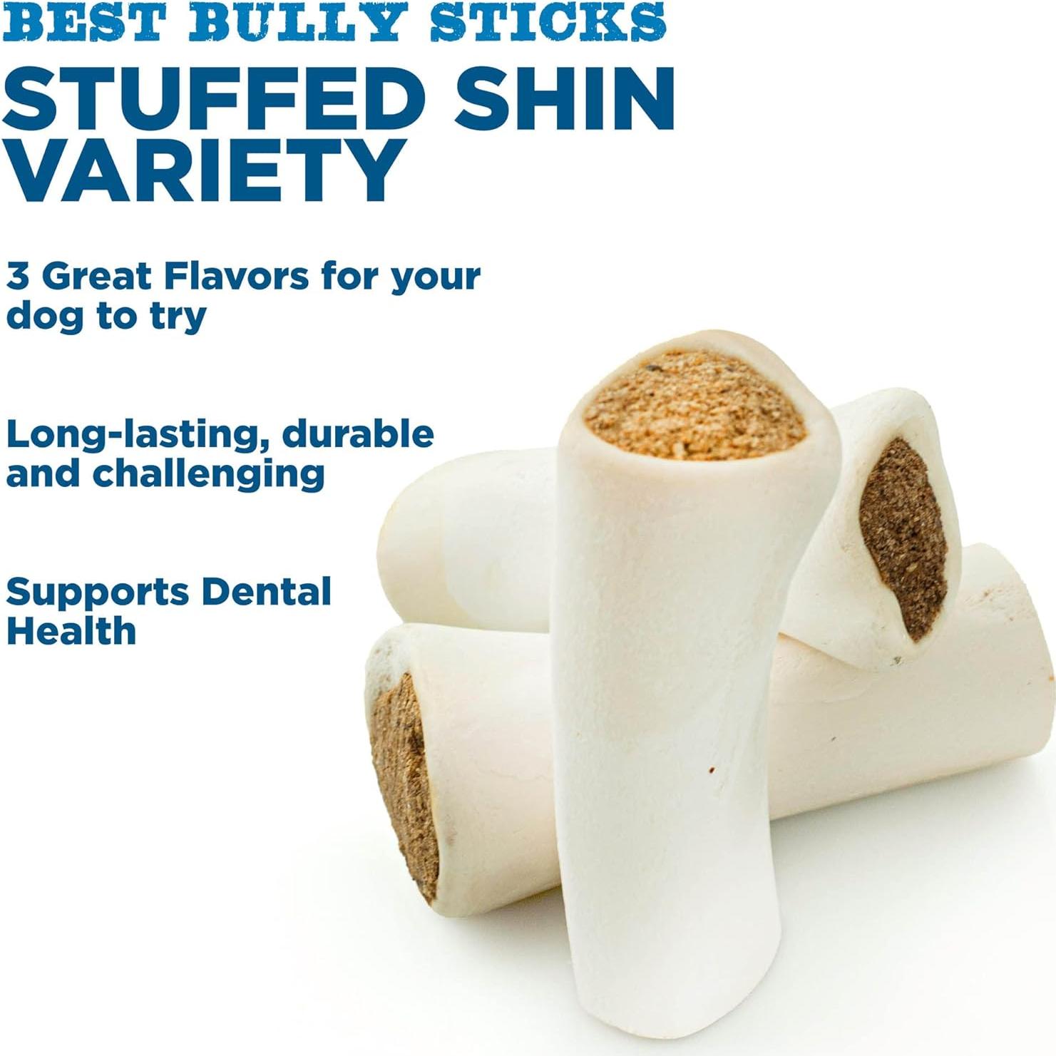 Huesos de Espinilla Rellenos Best Bully Sticks 12.7-15.2 cm - 3 Unidades