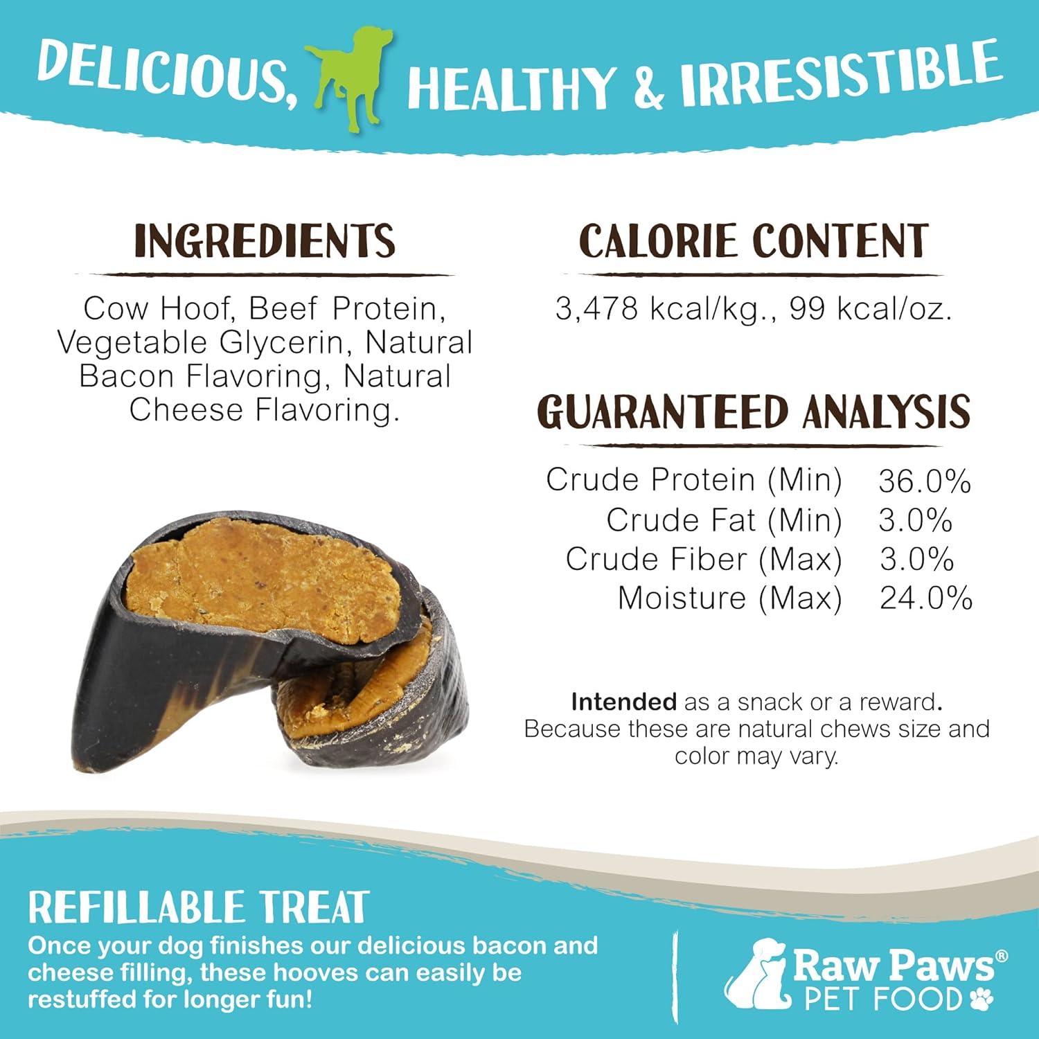 Patas de Vaca Rellenas Raw Paws - Tocino y Cheddar (5 Unidades)