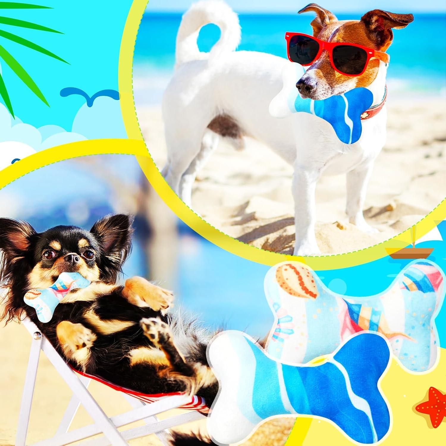 6 Juguetes de Peluche para Perros Suilung Temática Playa 15x10cm