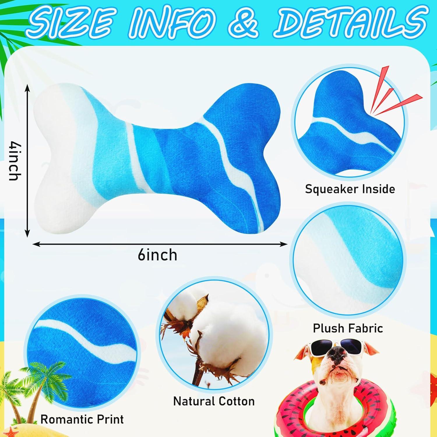 6 Juguetes de Peluche para Perros Suilung Temática Playa 15x10cm