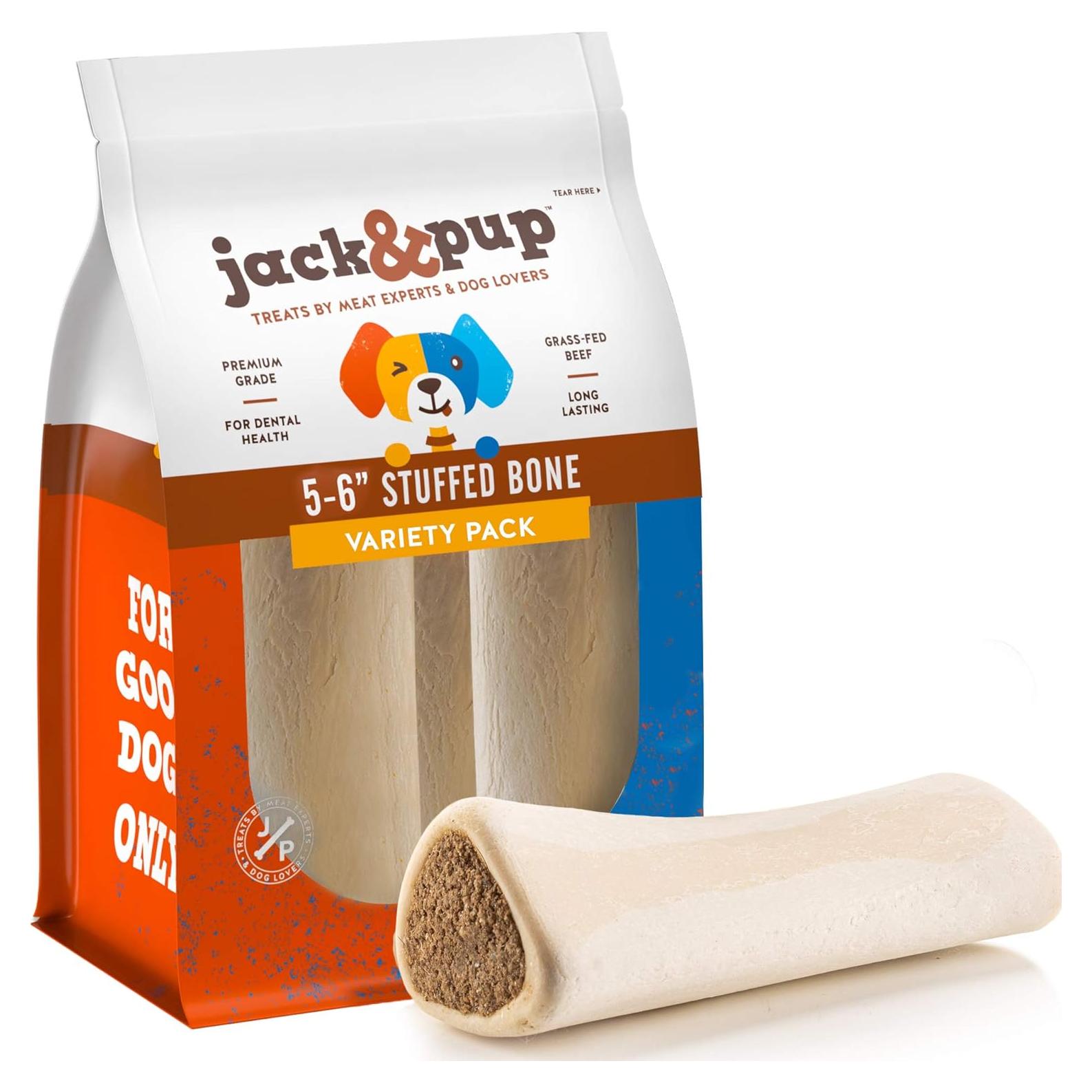 Huesos Rellenos para Perros Jack&Pup 5-6" - Paquete de 3