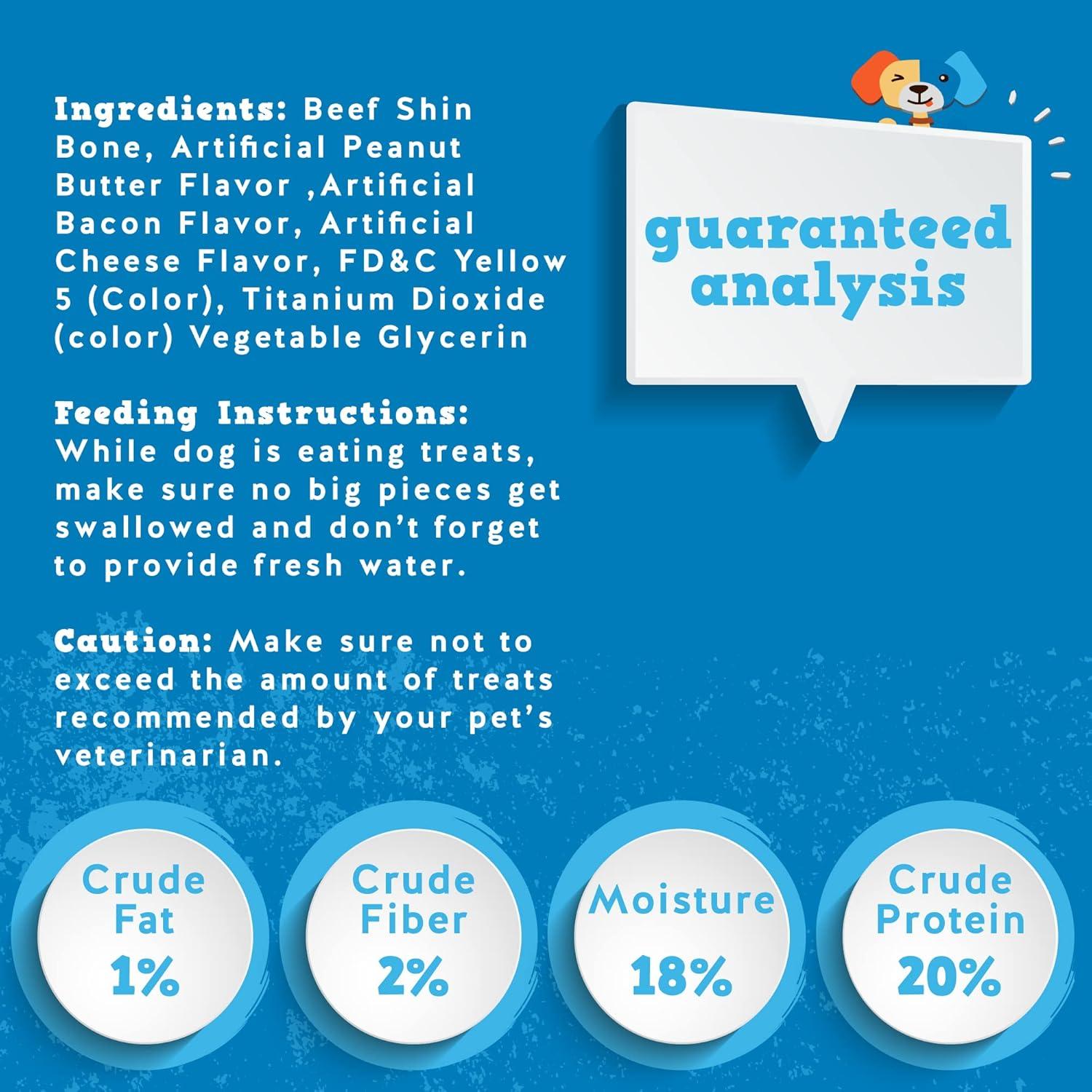 Huesos Rellenos para Perros Jack&Pup 5-6" - Paquete de 3