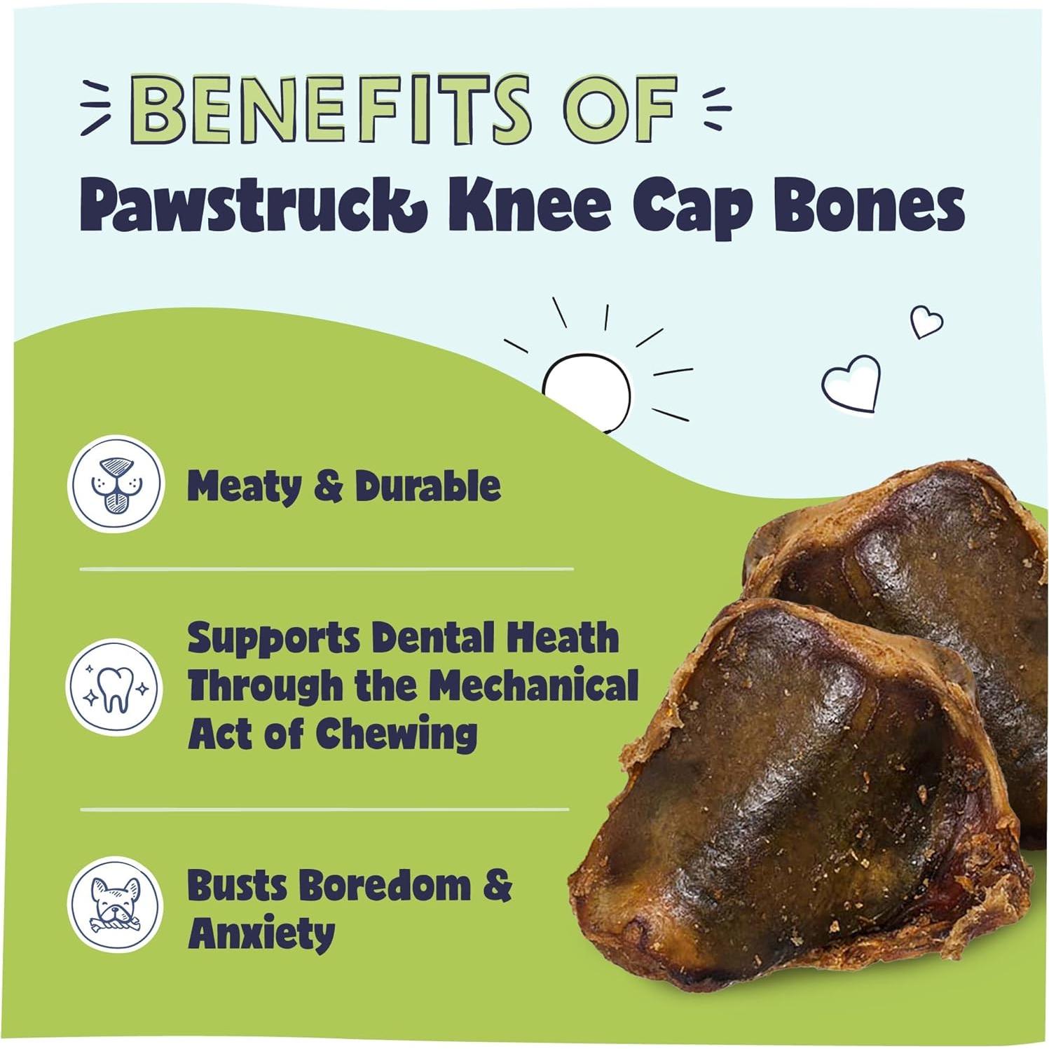 Huesos de Rodilla Naturales Pawstruck para Perros - Sabor a Res, Paquete de 10