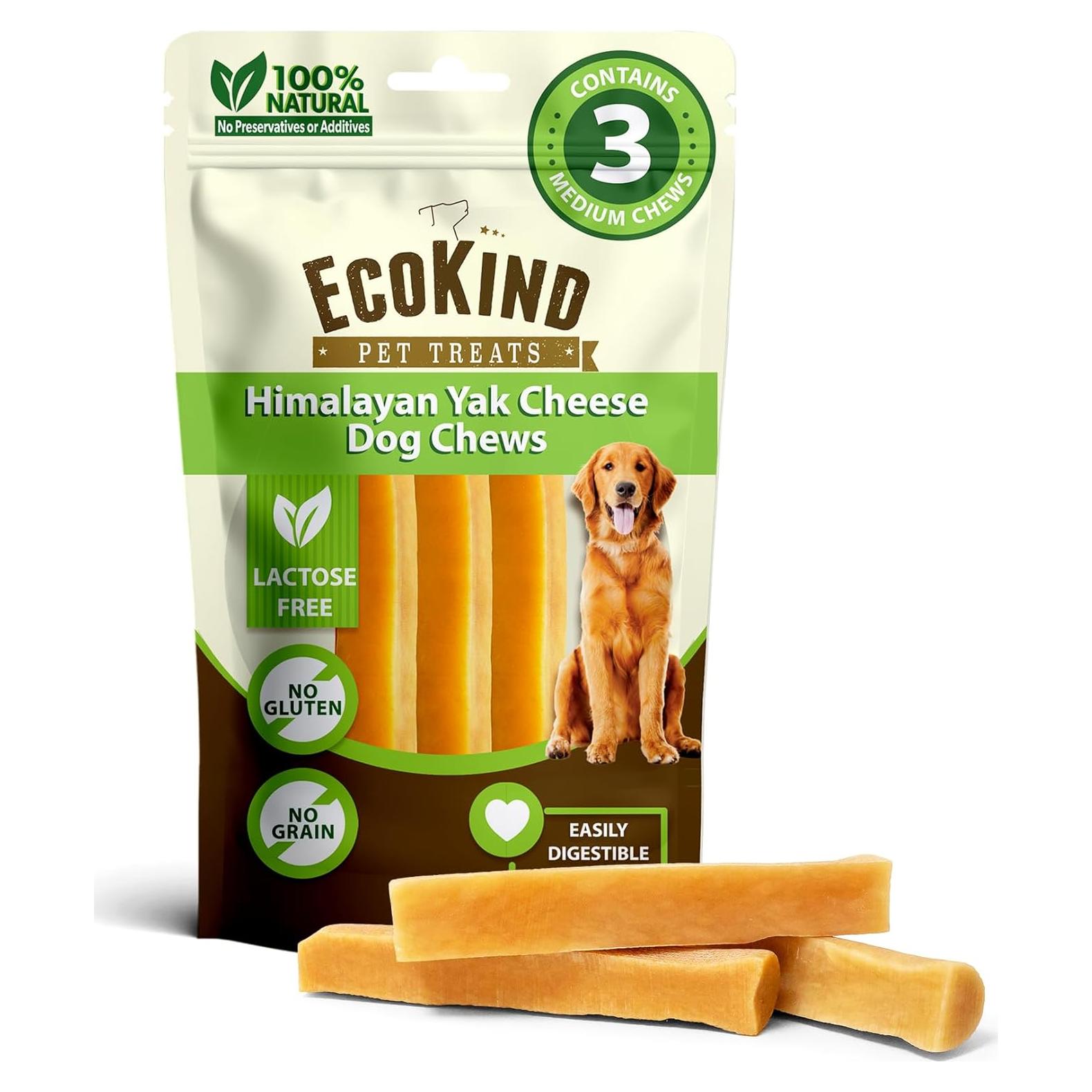 Bocadillos para Perros EcoKind Yak Cheese Mediano - 3 Chews