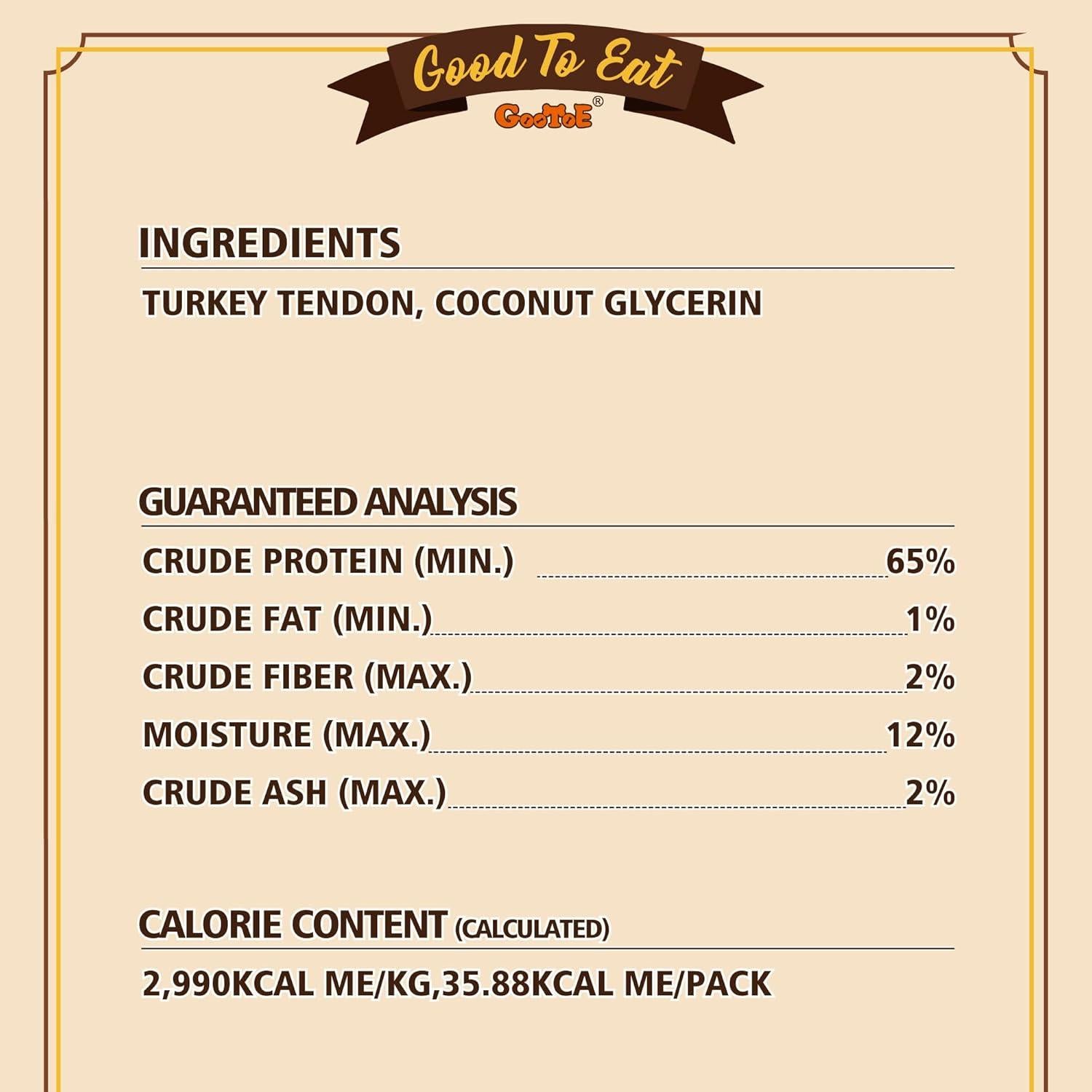 Golosinas Masticables para Perros Gootoe - Tendón de Pavo 70g