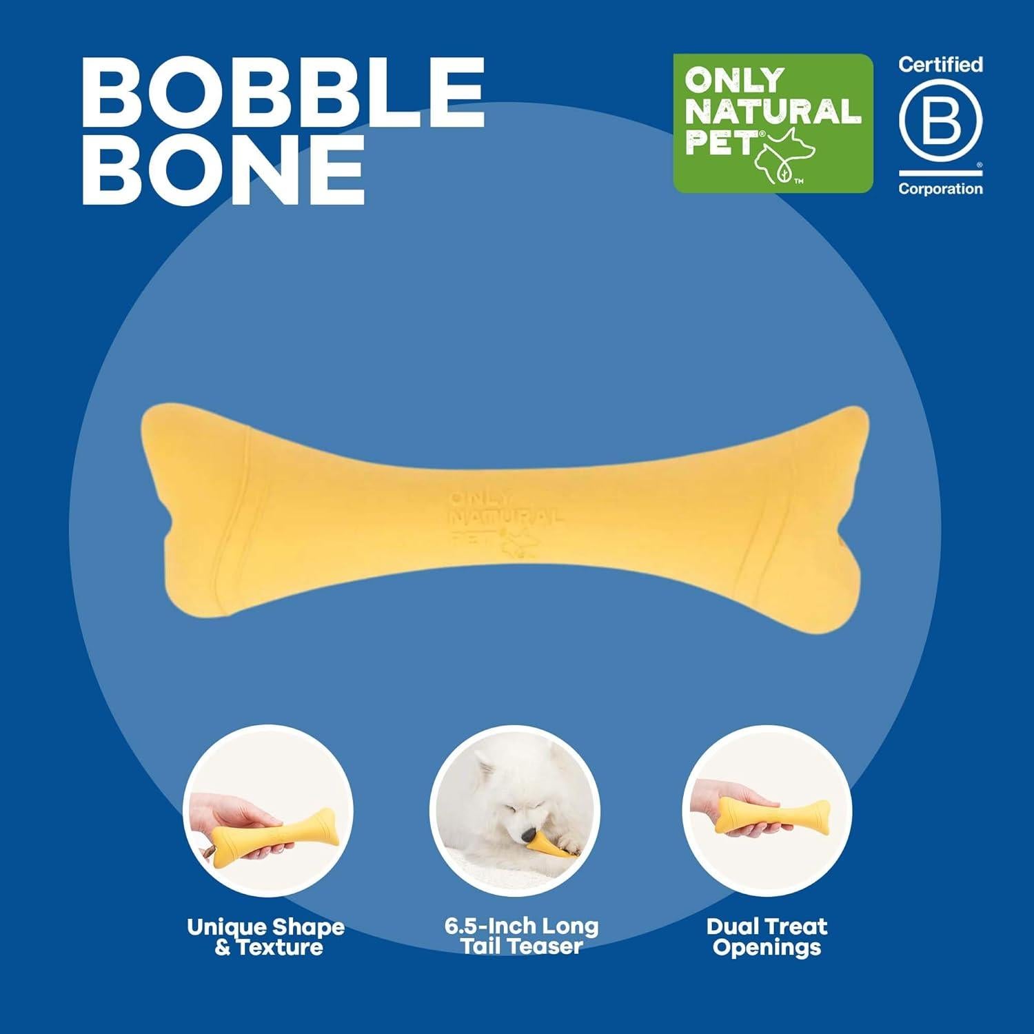 Juguete Dispensador de Golosinas Solo Natural Pet BobbleBone Amarillo