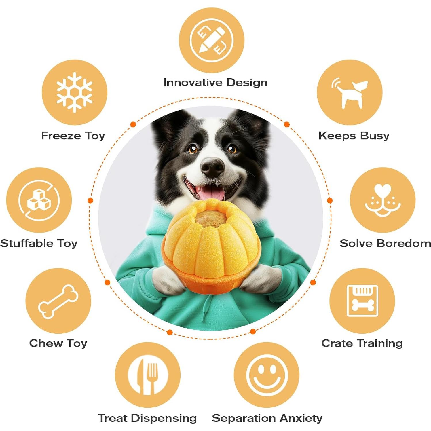 Juguete Interactivo para Perros PBFENG Calabaza Rellenable 10cm