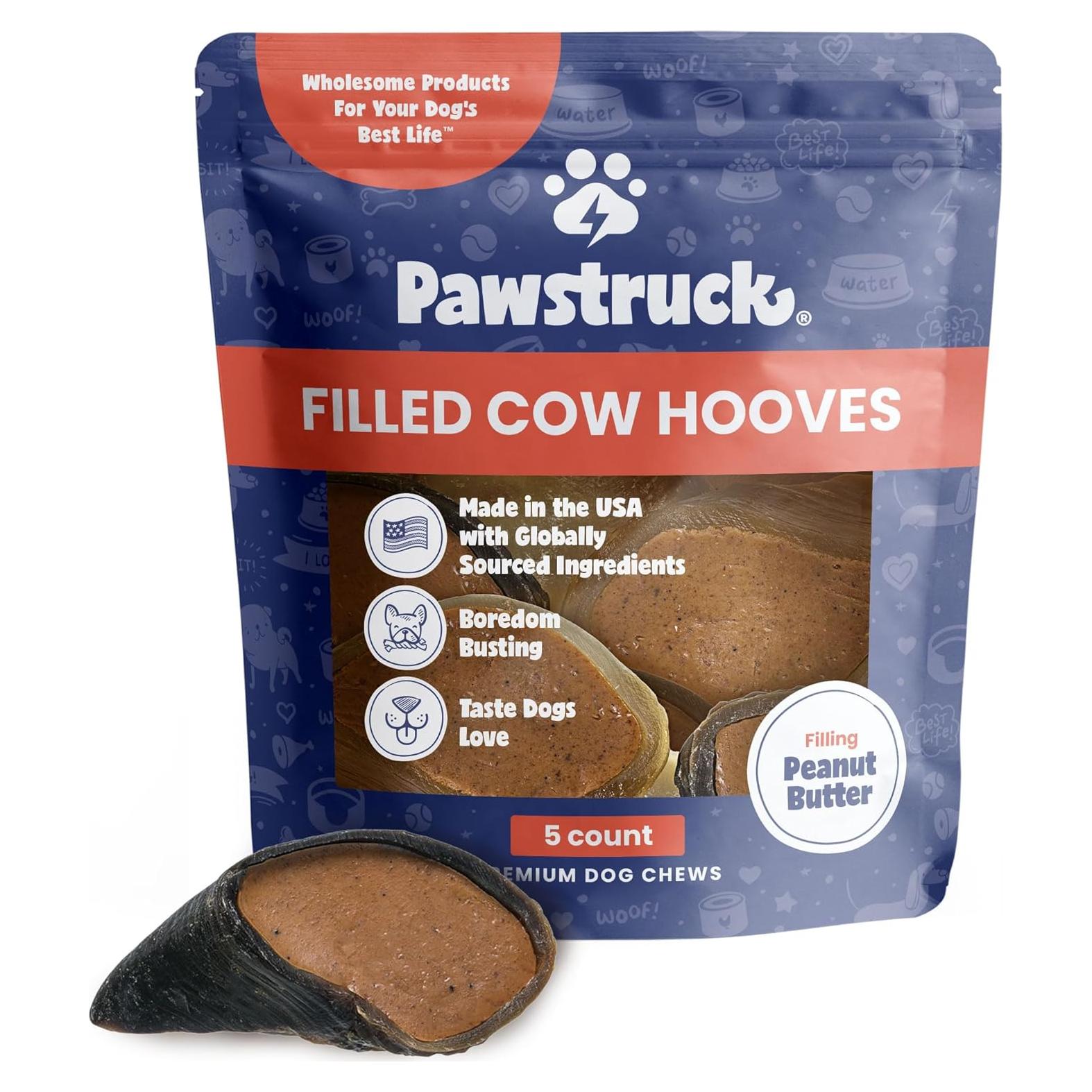 Golosinas para Perros Pawstruck Pezuñas de Vaca Rellenas 5 Unidades