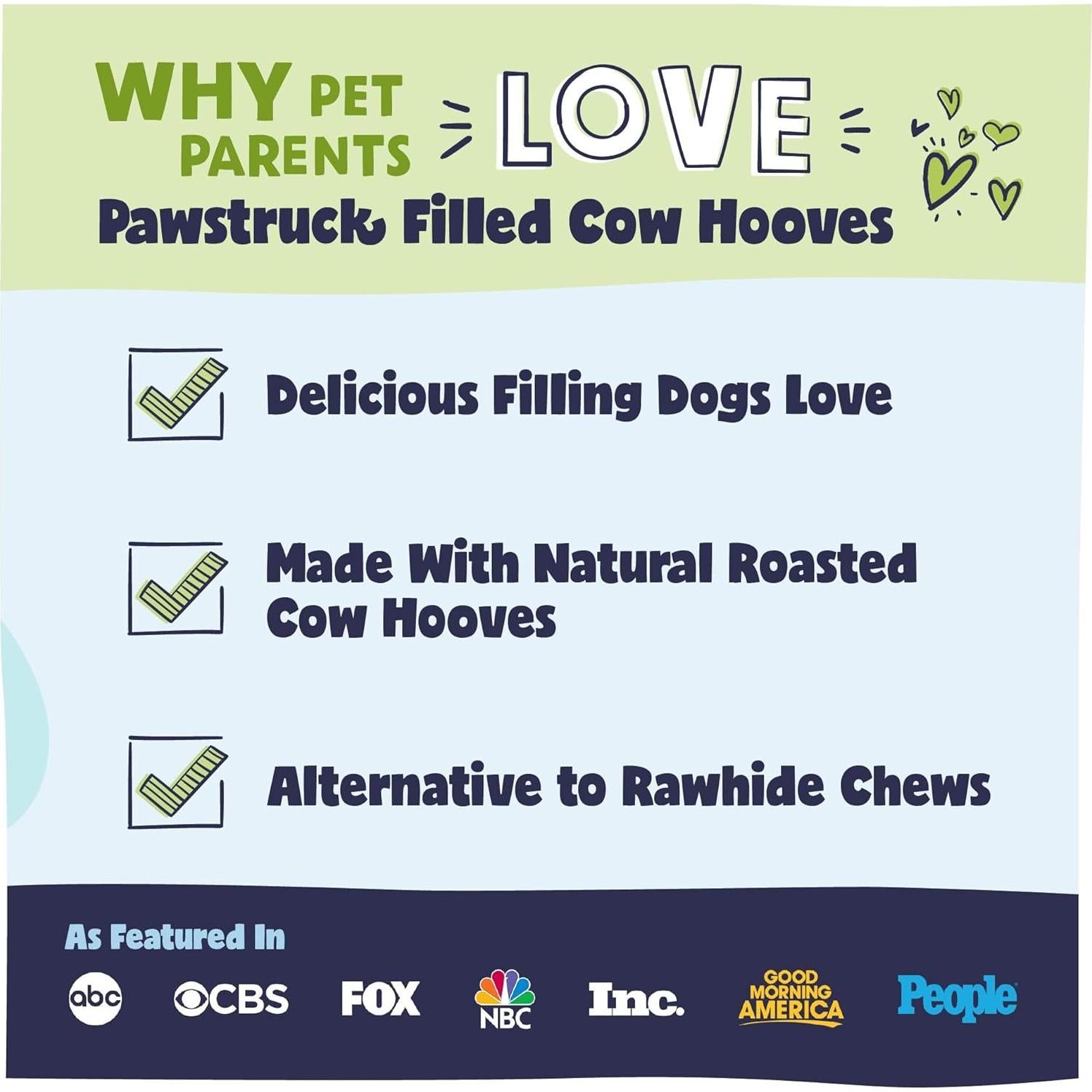 Golosinas para Perros Pawstruck Pezuñas de Vaca Rellenas 5 Unidades