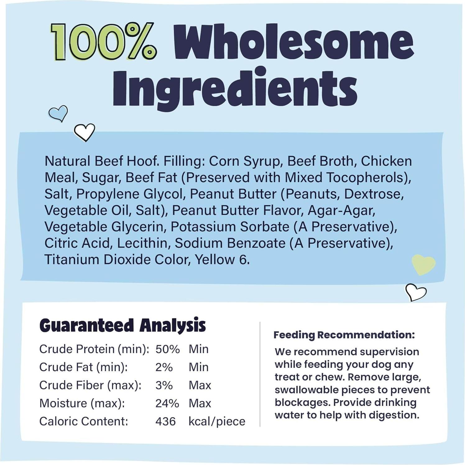 Golosinas para Perros Pawstruck Pezuñas de Vaca Rellenas 5 Unidades