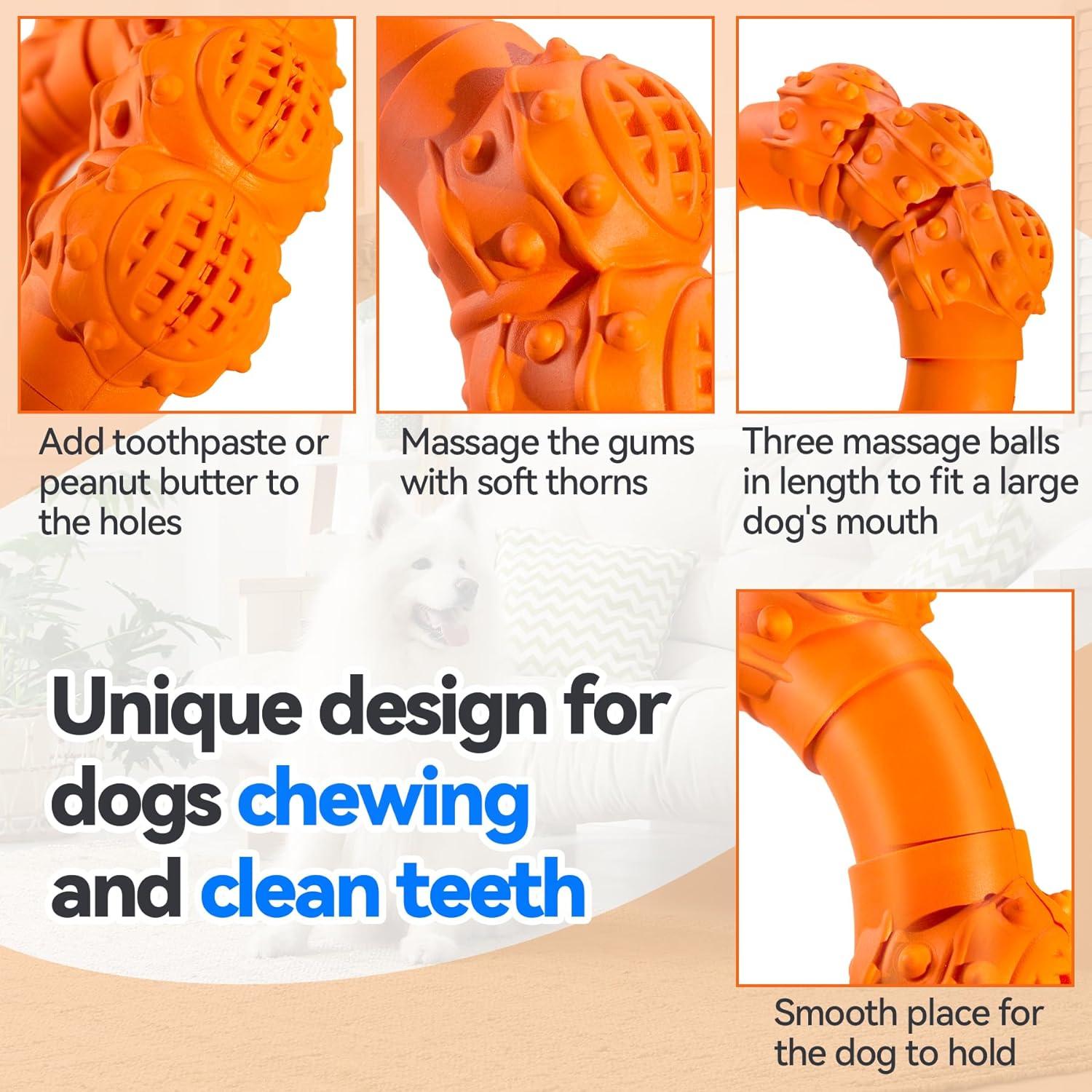 Juguete Indestructible para Perros Grandes DAOZIJI - Anillo Masticable Naranja