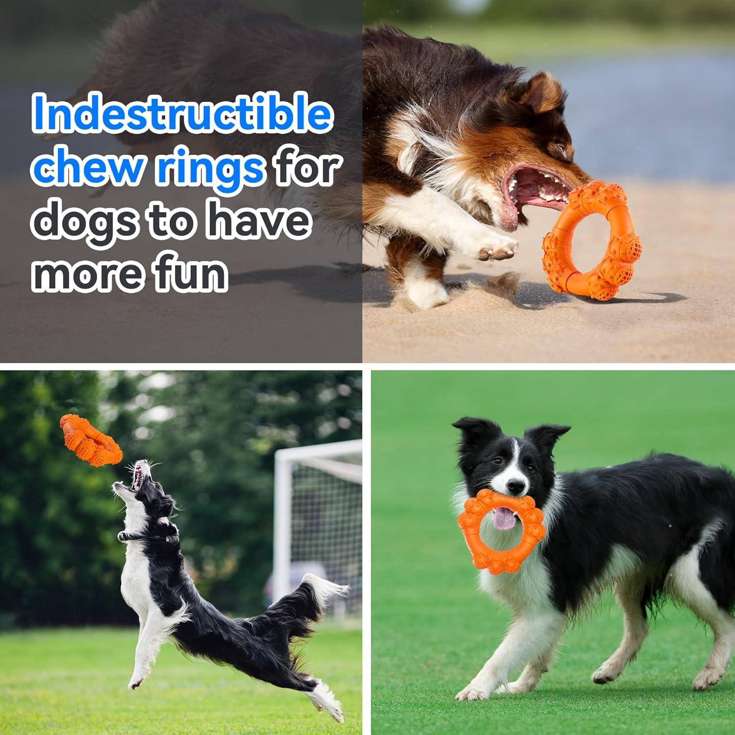 Juguete Indestructible para Perros Grandes DAOZIJI - Anillo Masticable Naranja