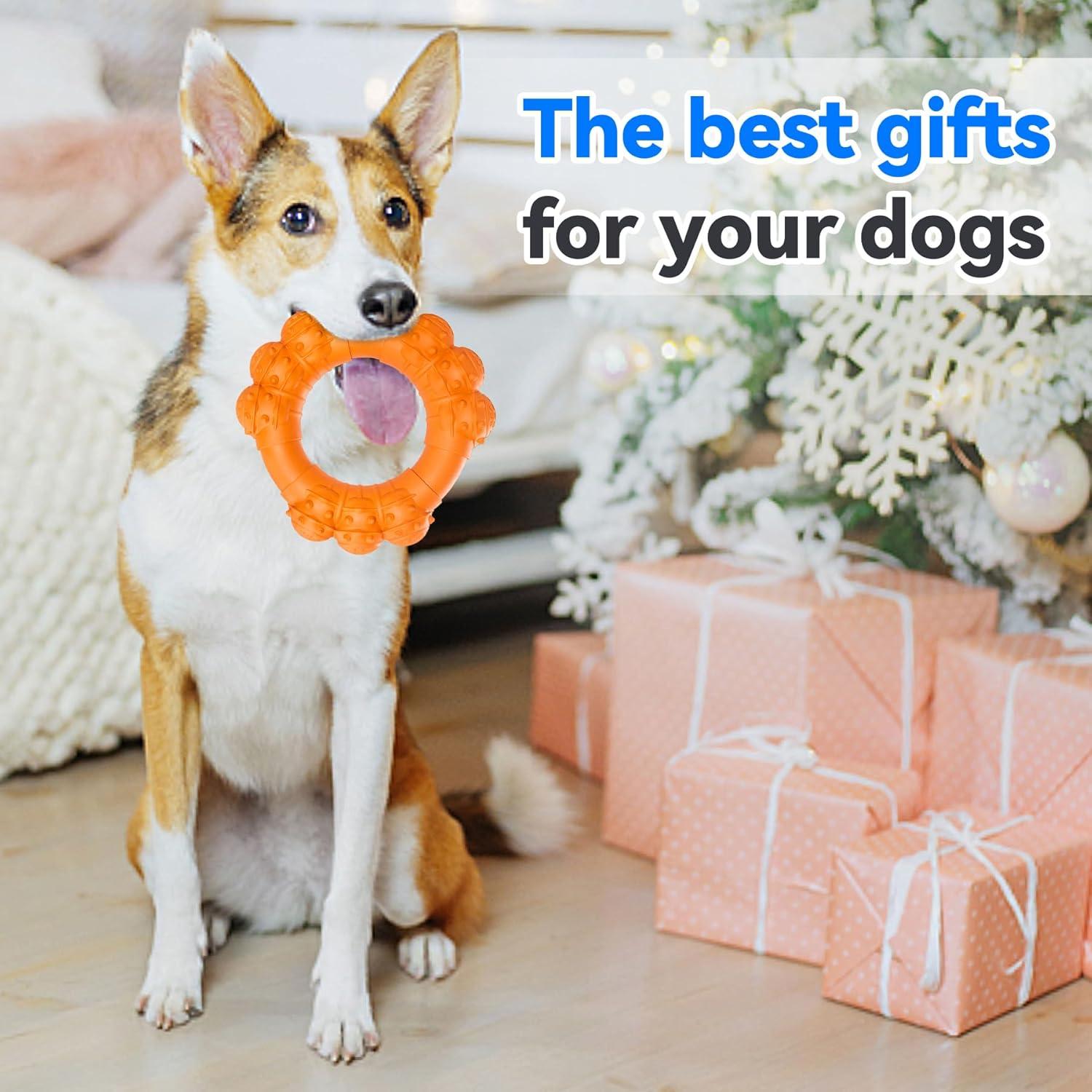 Juguete Indestructible para Perros Grandes DAOZIJI - Anillo Masticable Naranja