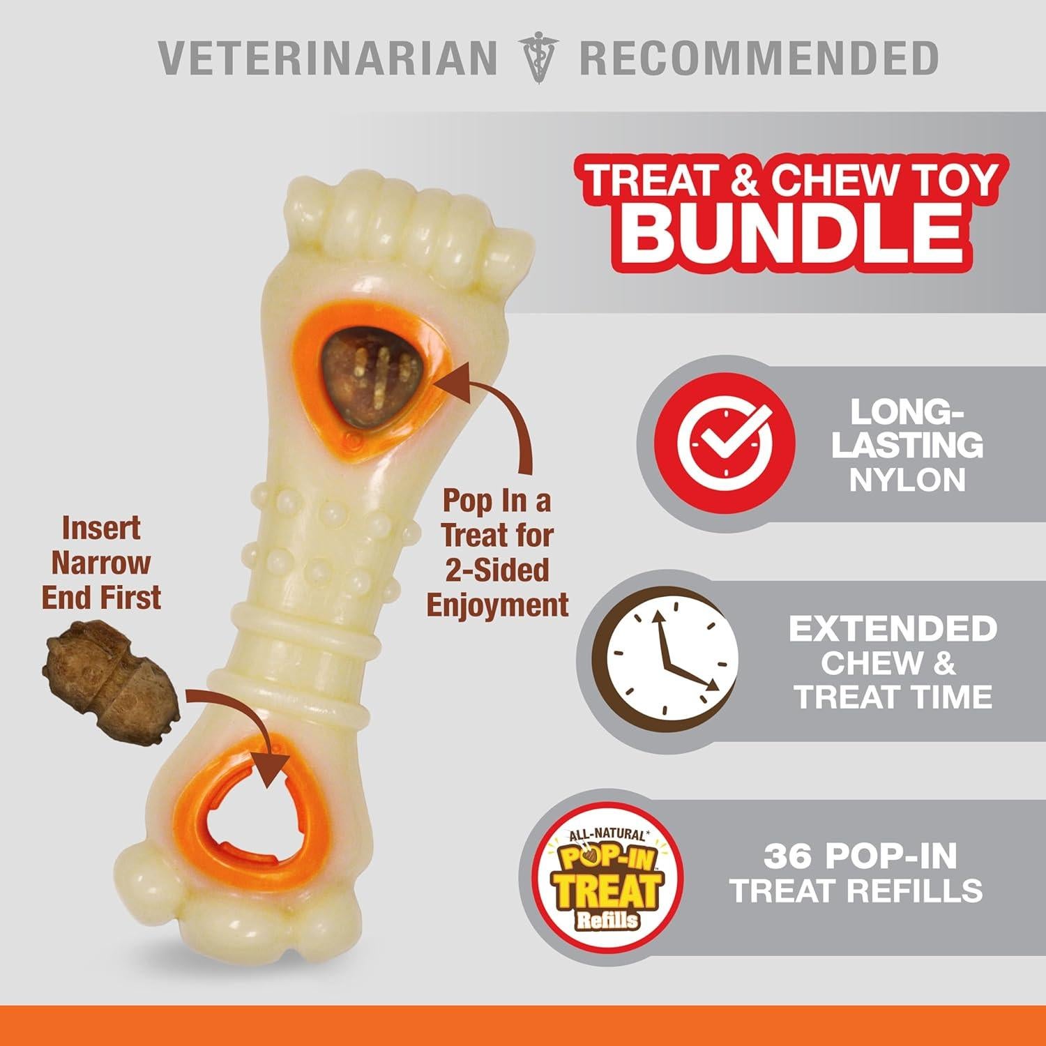 Juguete dispensador de golosinas Nylabone Knuckle Bone Mediano