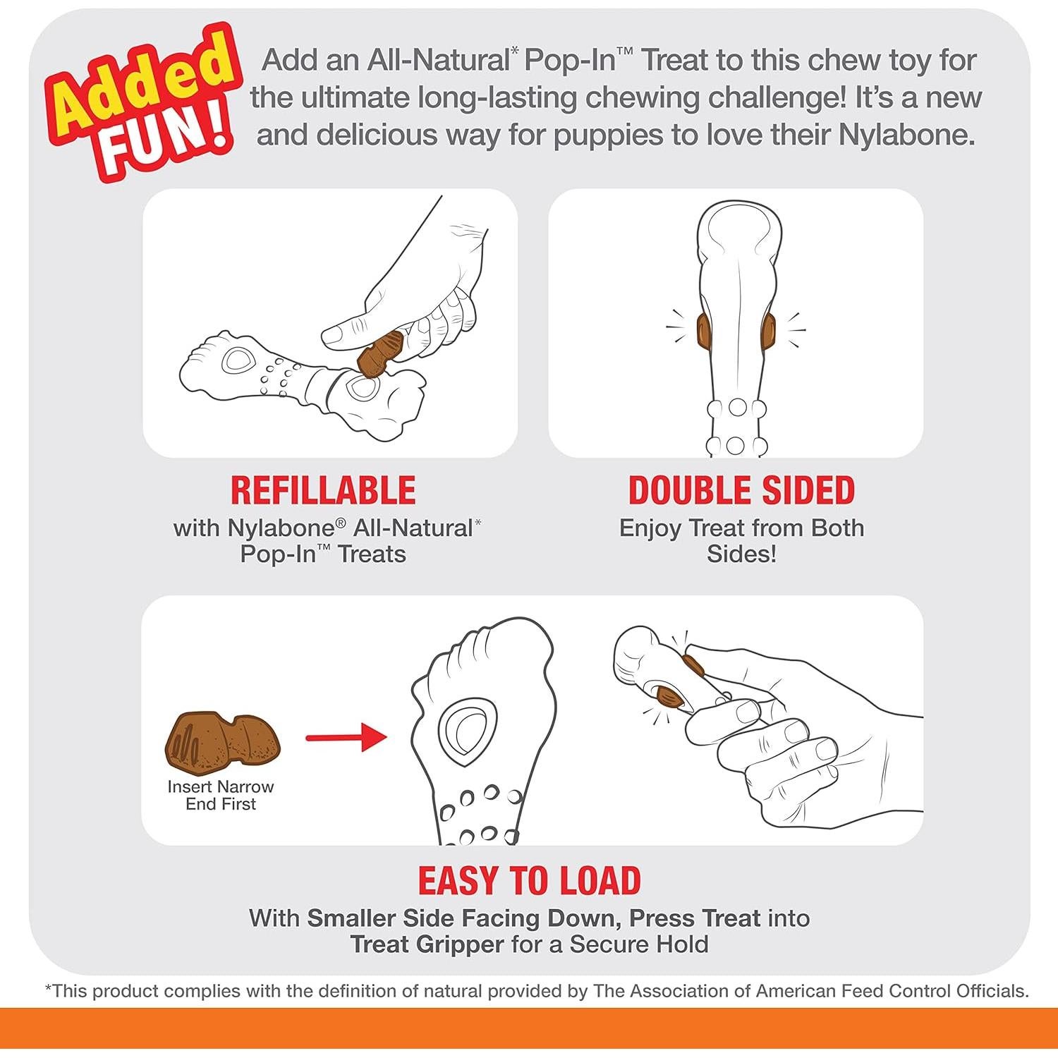 Juguete dispensador de golosinas Nylabone Knuckle Bone Mediano