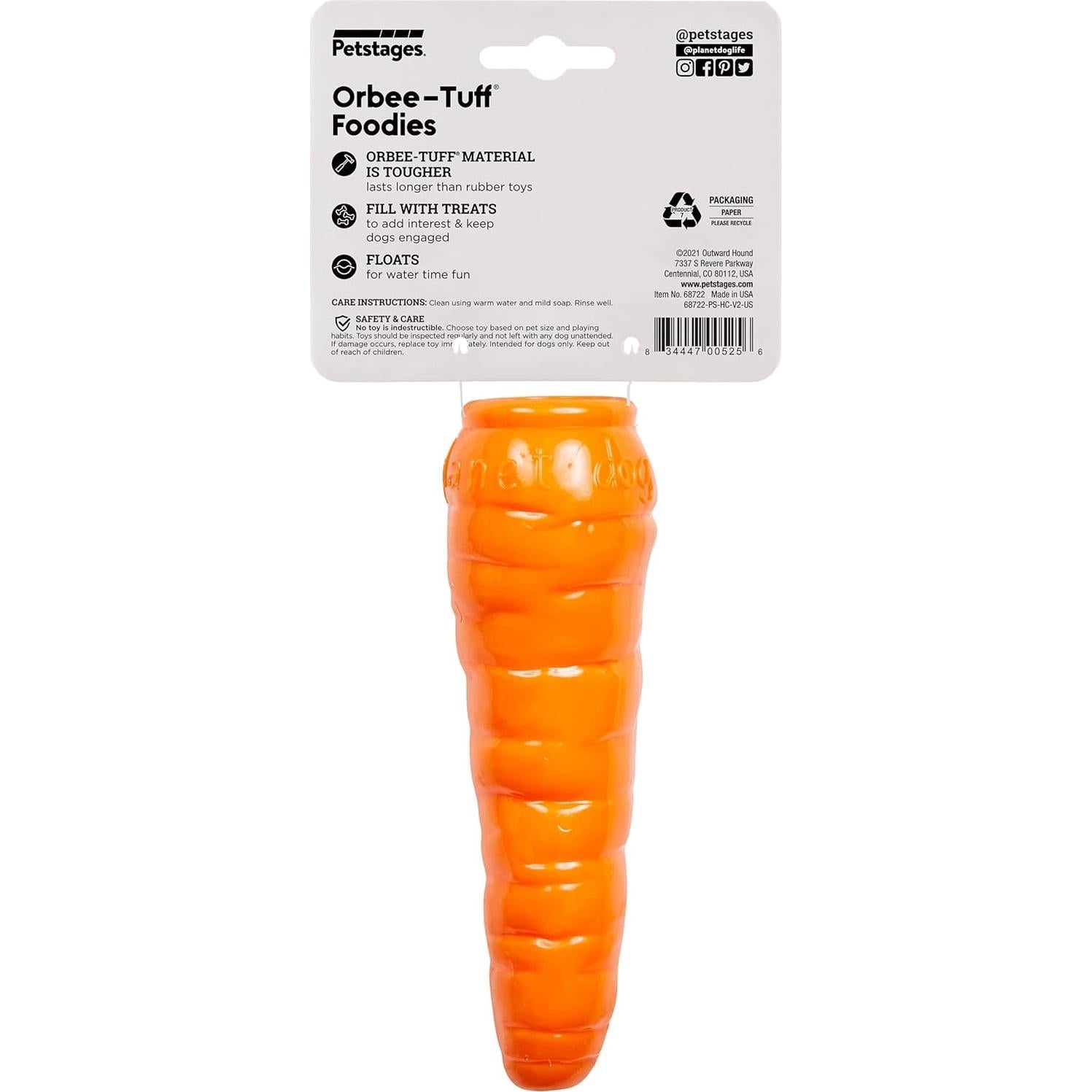 Juguete Masticable Outward Hound Zanahoria 18.4cm para Perros