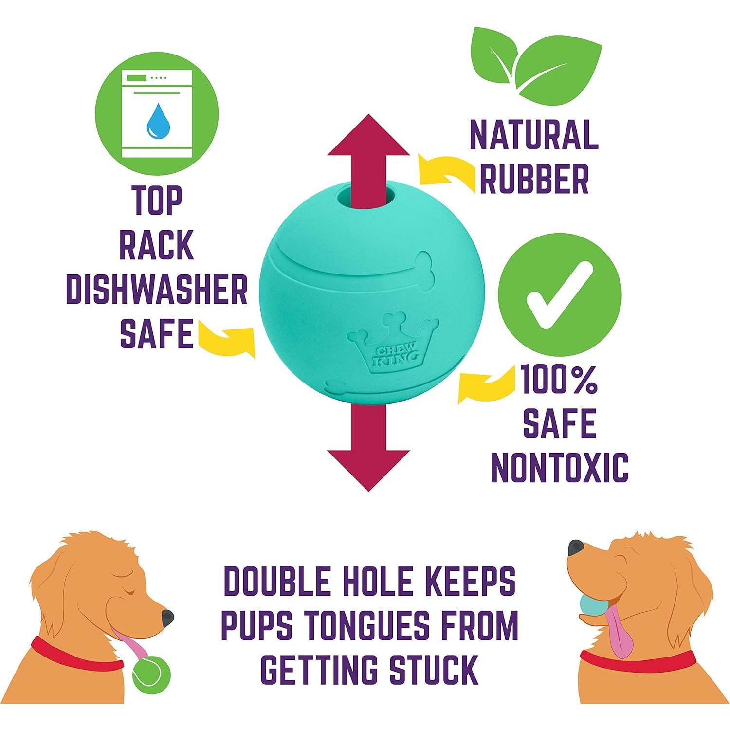 Pelotas para Perros Chew King - Caucho Natural 6.35 cm