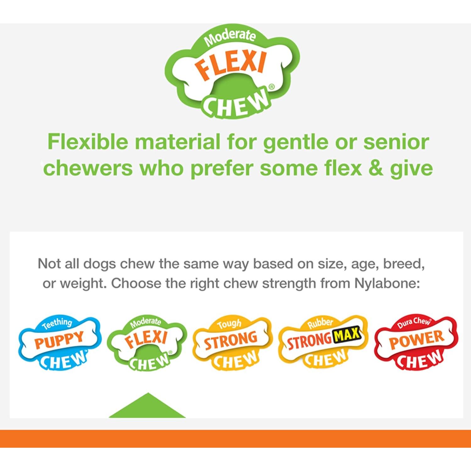 Juguete Flexi Chew Nylabone para Perros Mediano Sabor Pollo