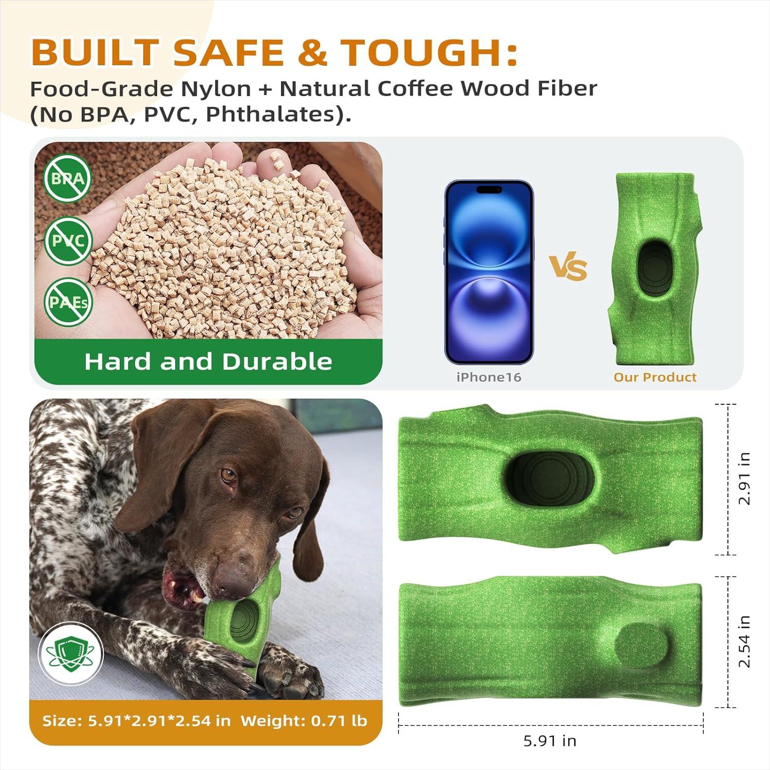 Juguete para Perros KADTC XL Rellenable y Resistente 3 en 1