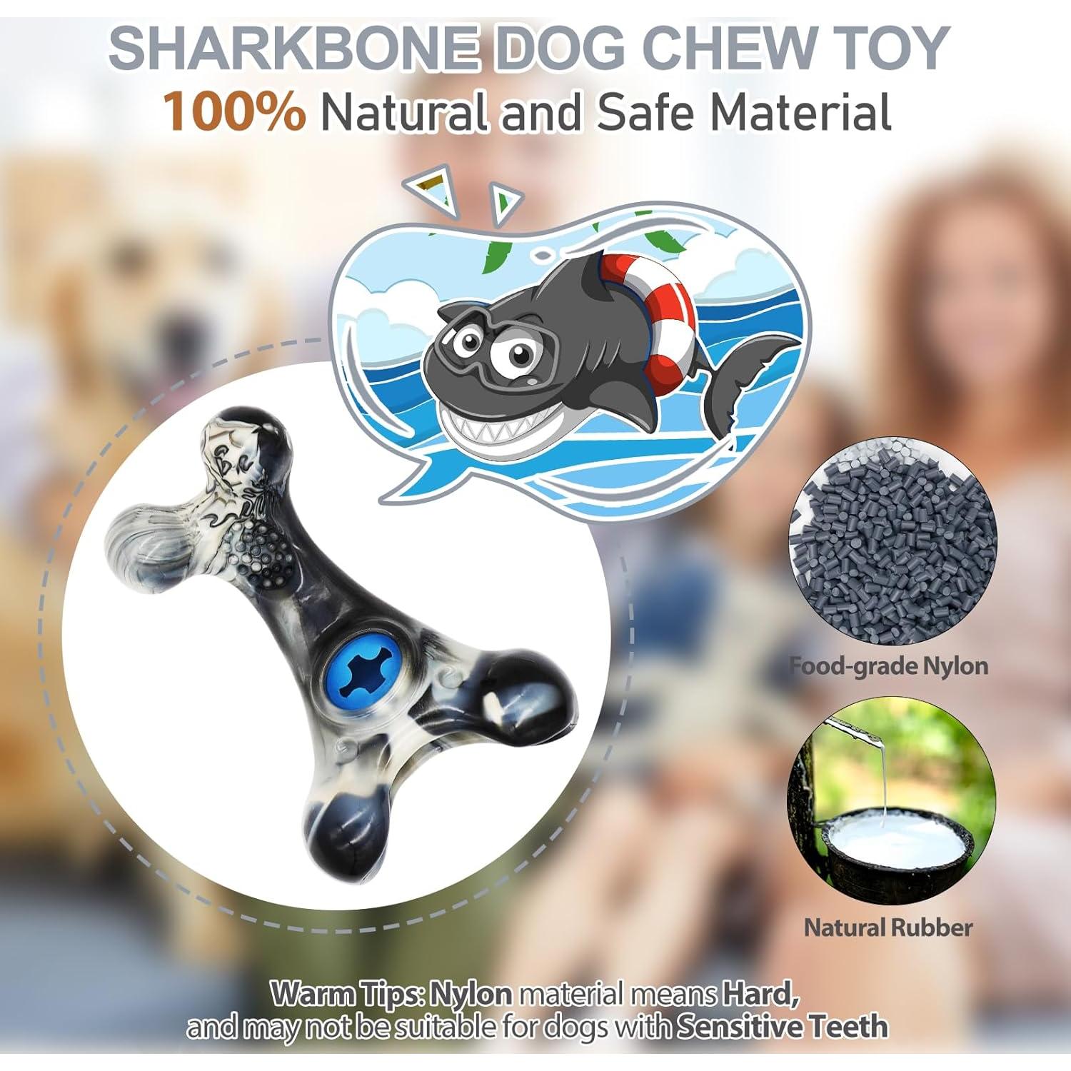 Juguete para Perros Masticadores Agresivos WinTour SharkBone 18x12cm