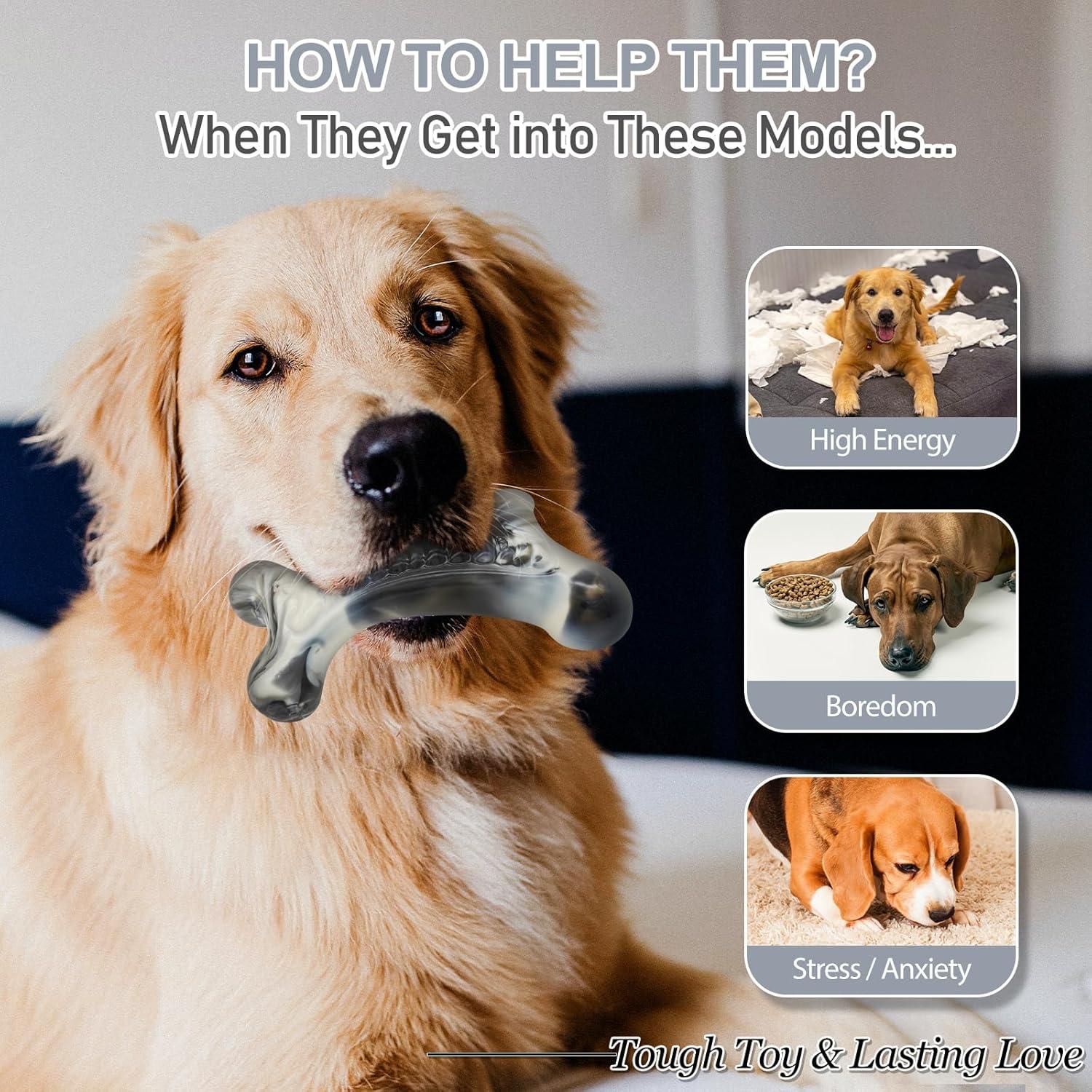 Juguete para Perros Masticadores Agresivos WinTour SharkBone 18x12cm