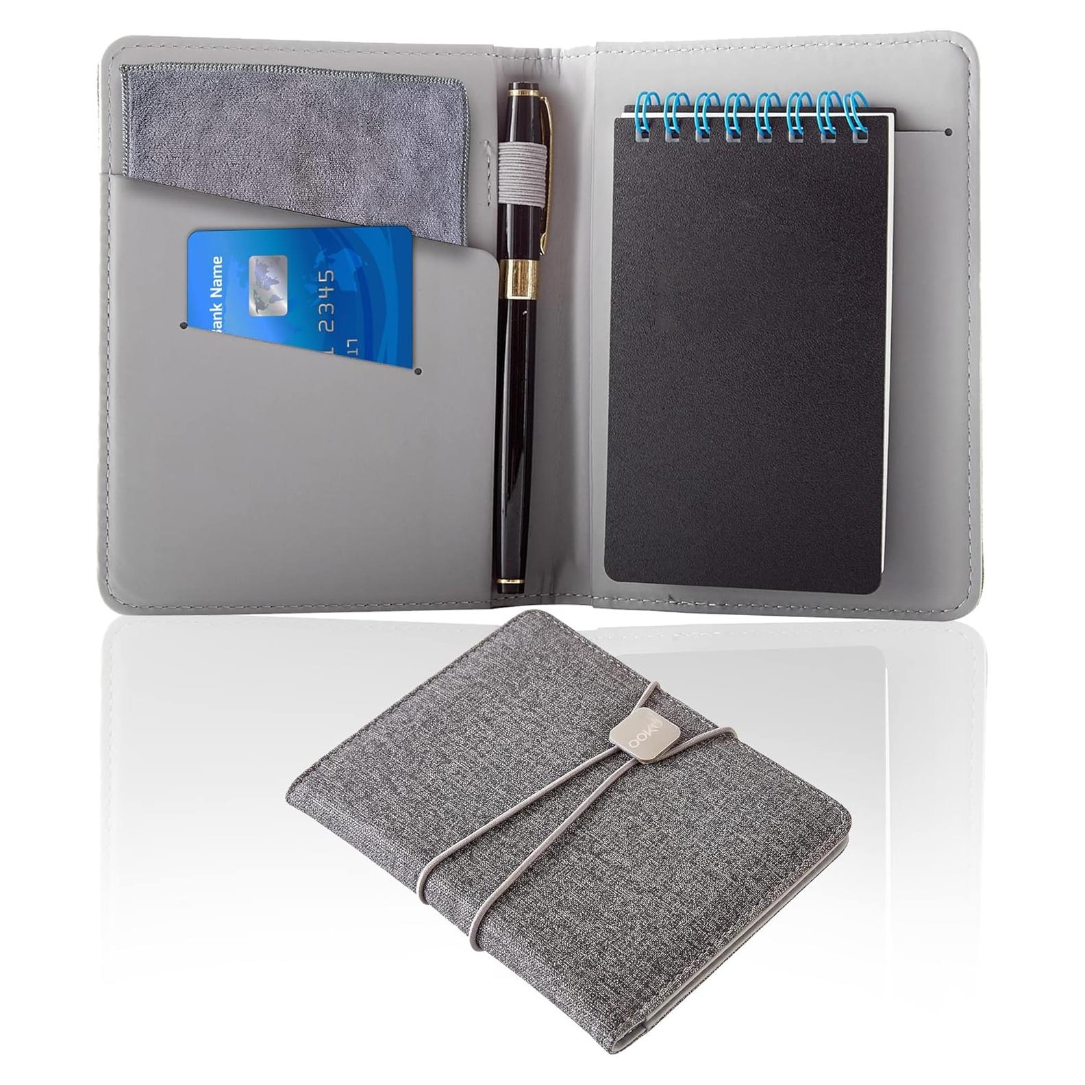 Cubierta de Cuaderno de Viaje OOKU A6 Gris de Cuero PU