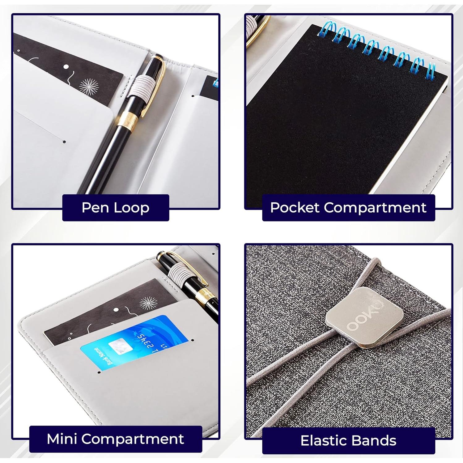 Cubierta de Cuaderno de Viaje OOKU A6 Gris de Cuero PU