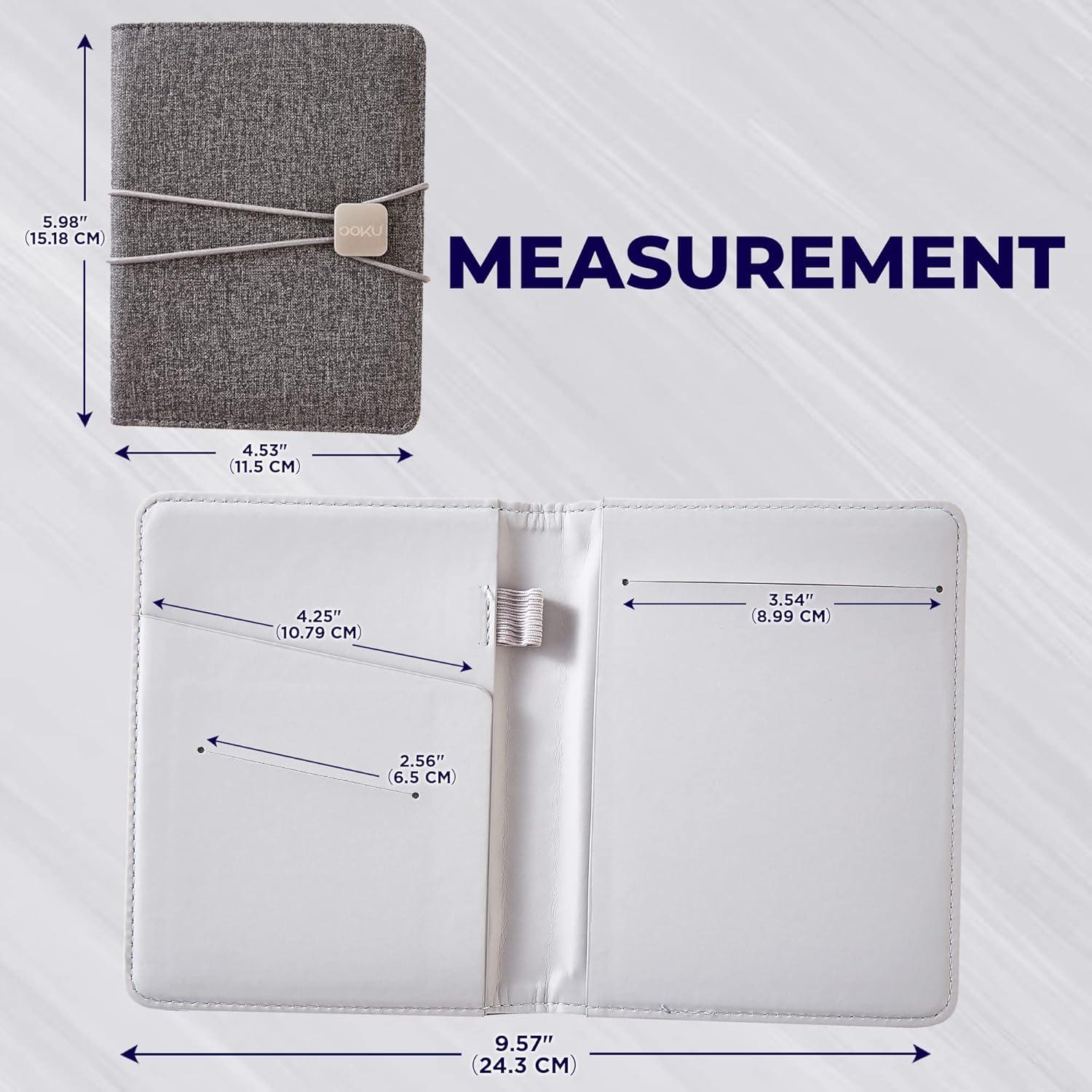 Cubierta de Cuaderno de Viaje OOKU A6 Gris de Cuero PU