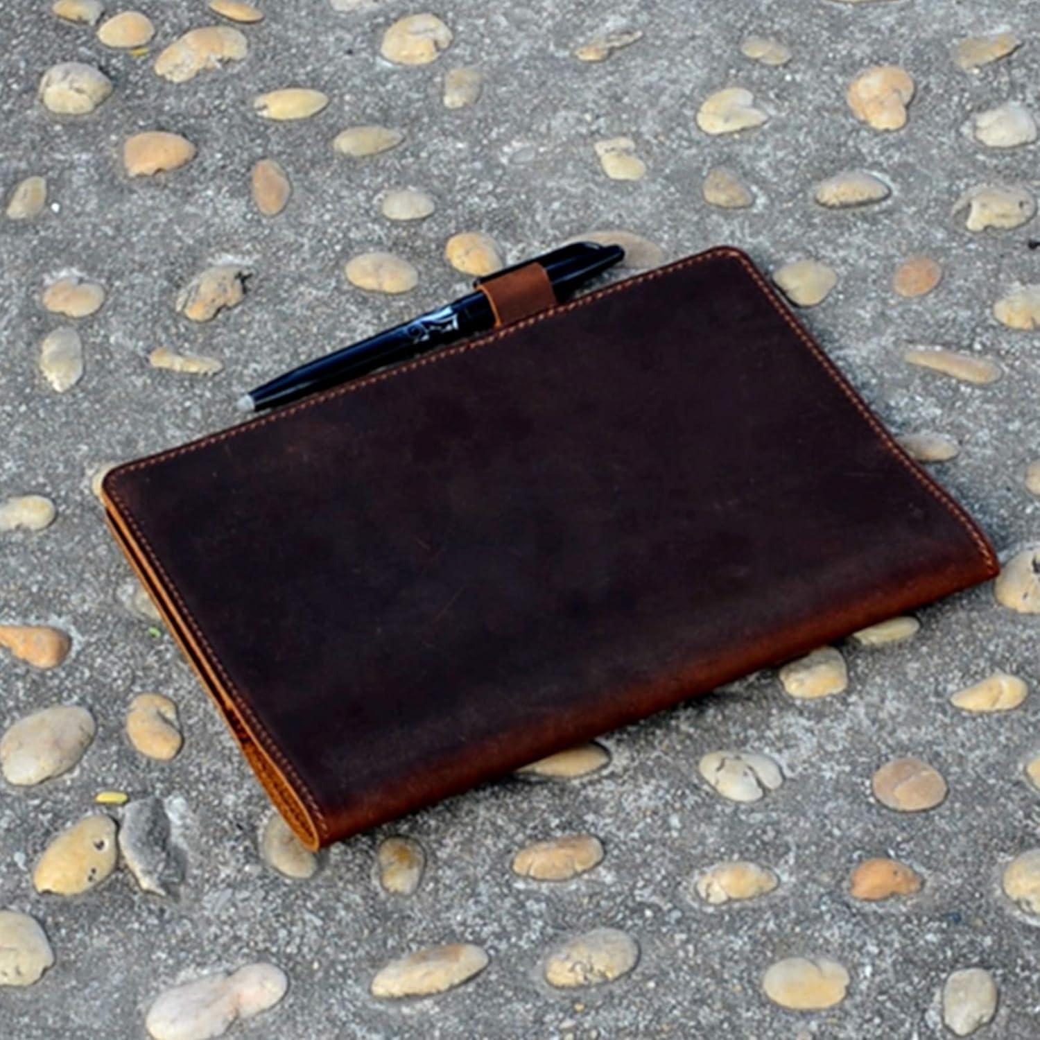 Cubierta de Cuero JJNUSA para Cuaderno Inteligente A5 Marrón