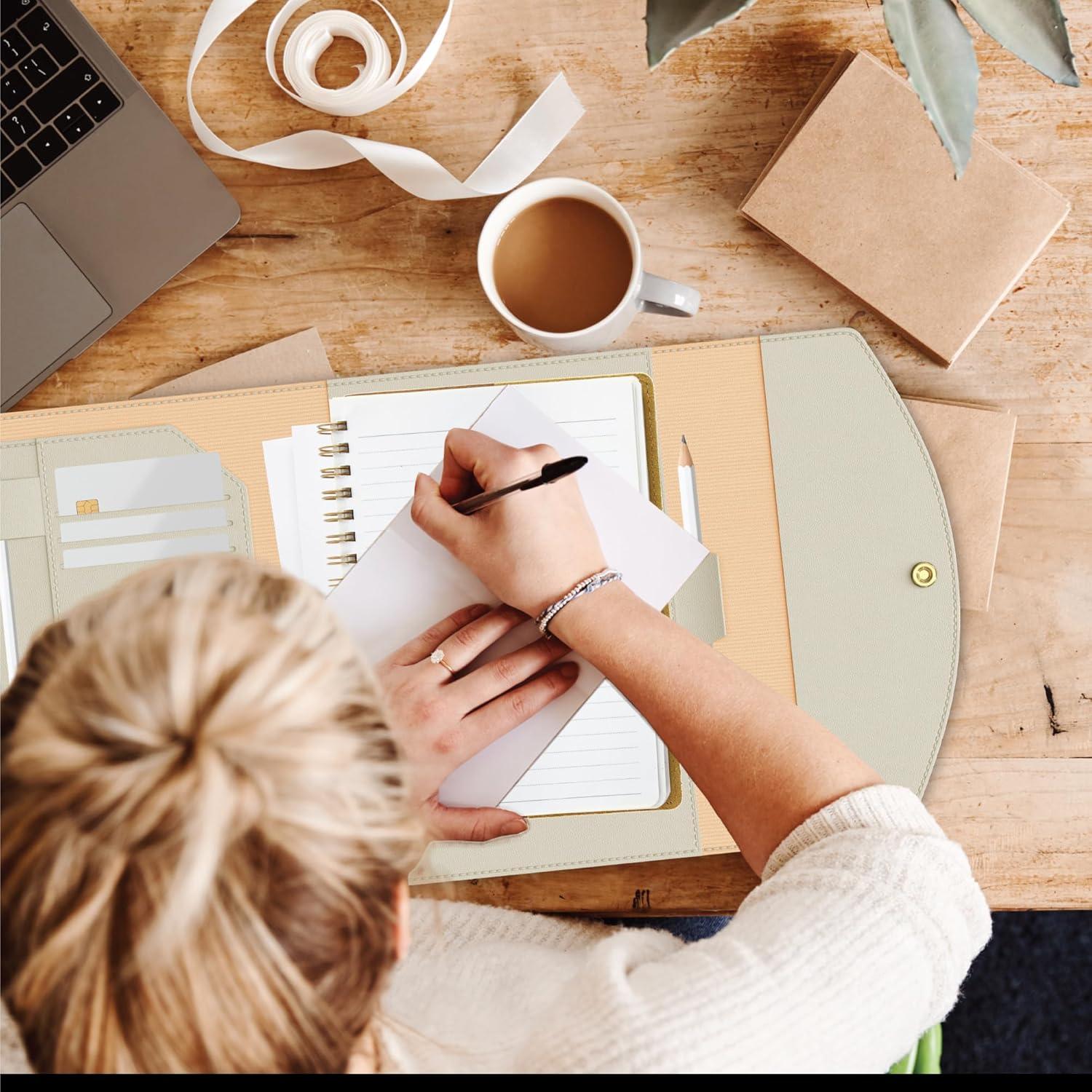 Cubierta Organizador A5 Note Wrap Beige Cuero Sintético