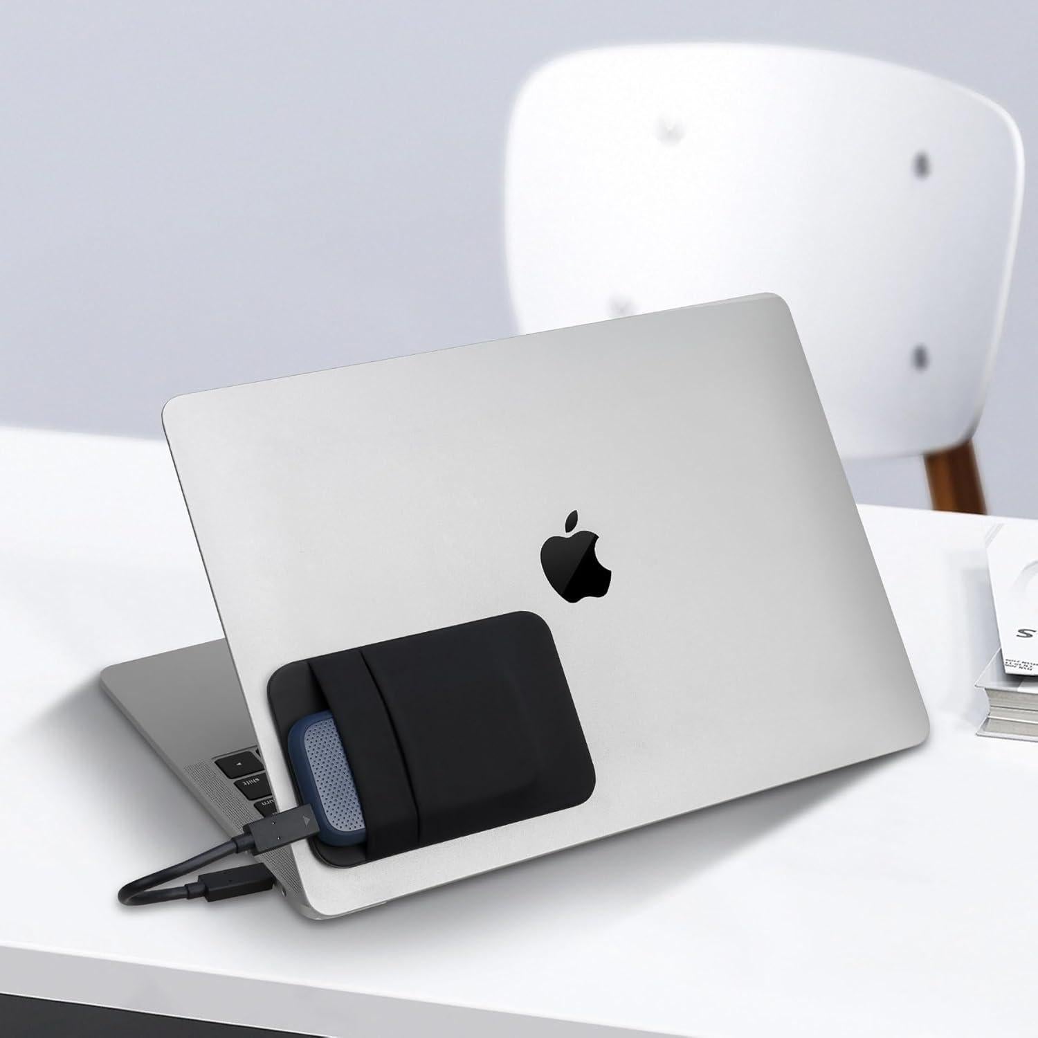 Funda Adhesiva para Disco Duro SSD Lacdo, 2 Bolsillos, Negro