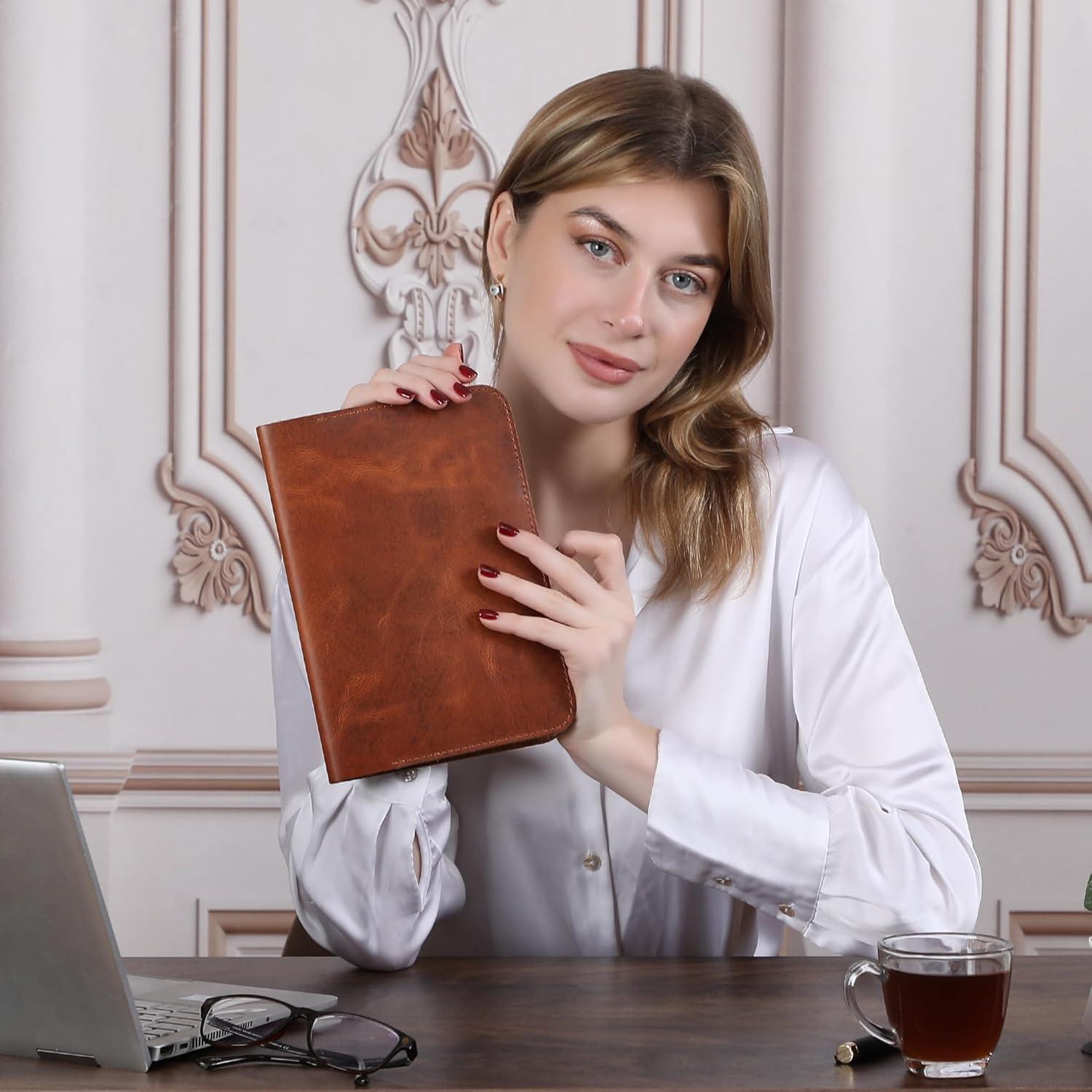 Cubierta de Diario B5 de Cuero Genuino TheAntiq Tan XL