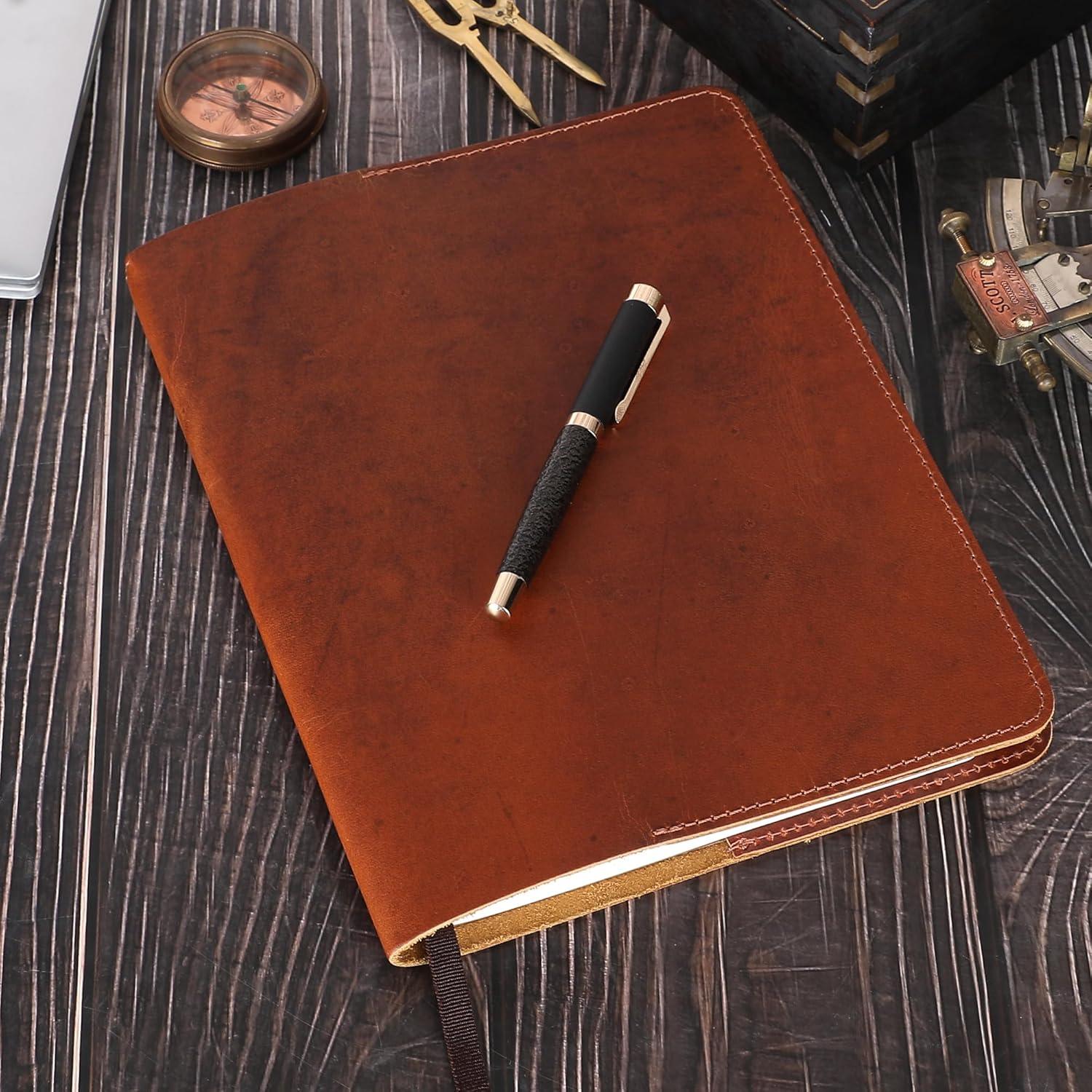 Cubierta de Diario B5 de Cuero Genuino TheAntiq Tan XL