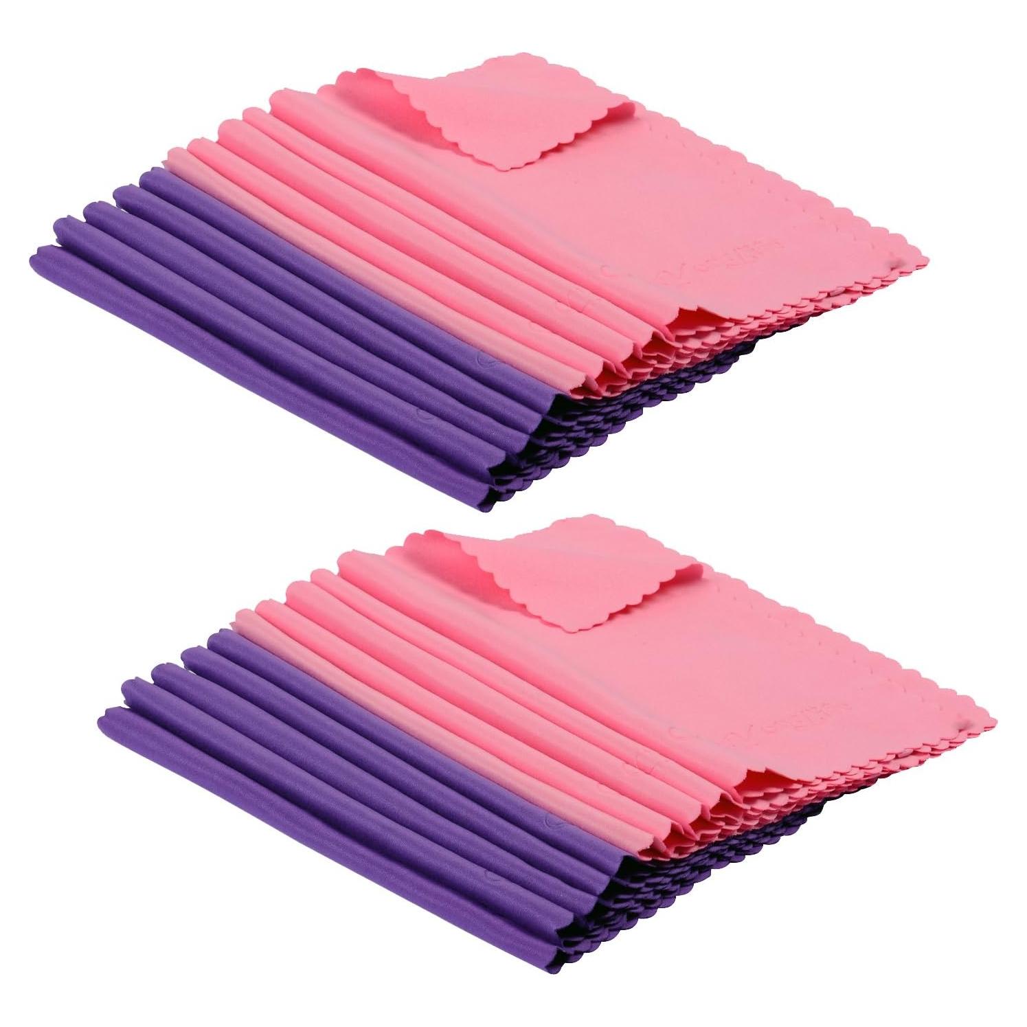 Paquete de 20 paños de microfibra ColorYourLife - Morado y Rosa