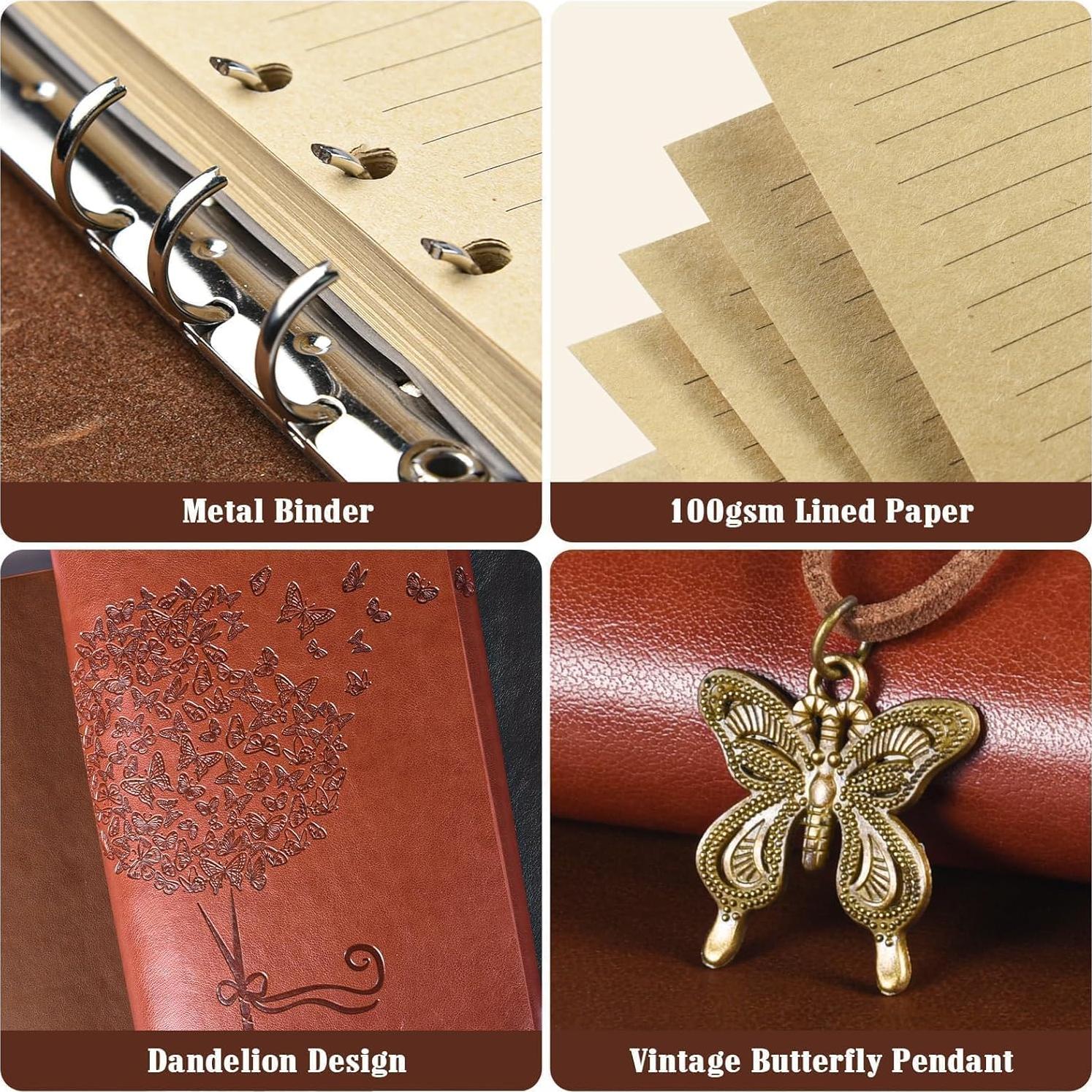 Paquete de 6 Cuadernos A6 OMEYA de Cuero PU Recargables