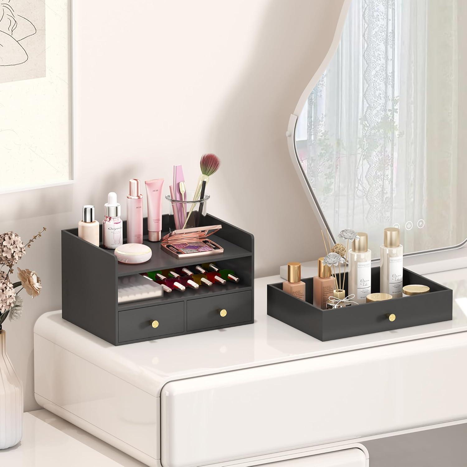 Organizador de Escritorio Wisuce de Bambú 3 Cajones Negro