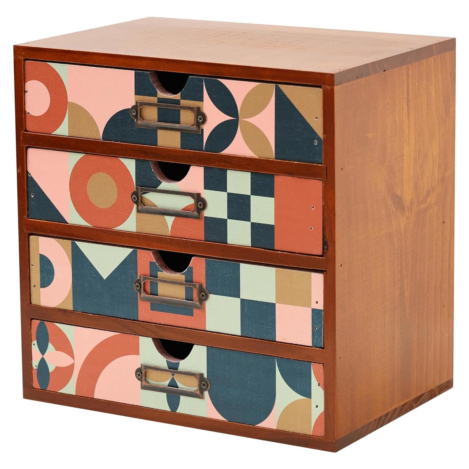 Organizador de Escritorio Woodaholic MCM con 4 Cajones - Madera