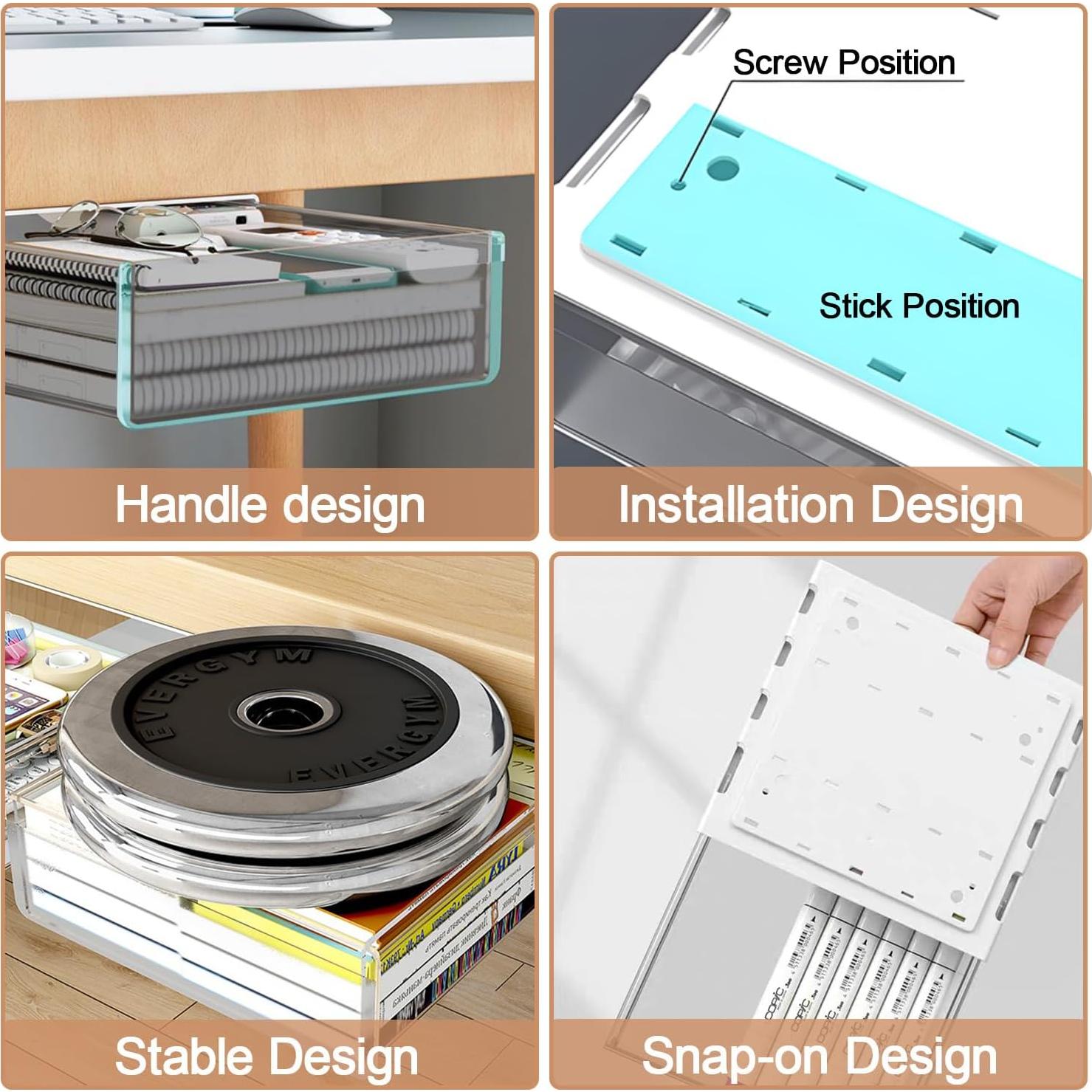 Organizador de Cajones Bajo Escritorio SVNNELP - 3 Tamaños