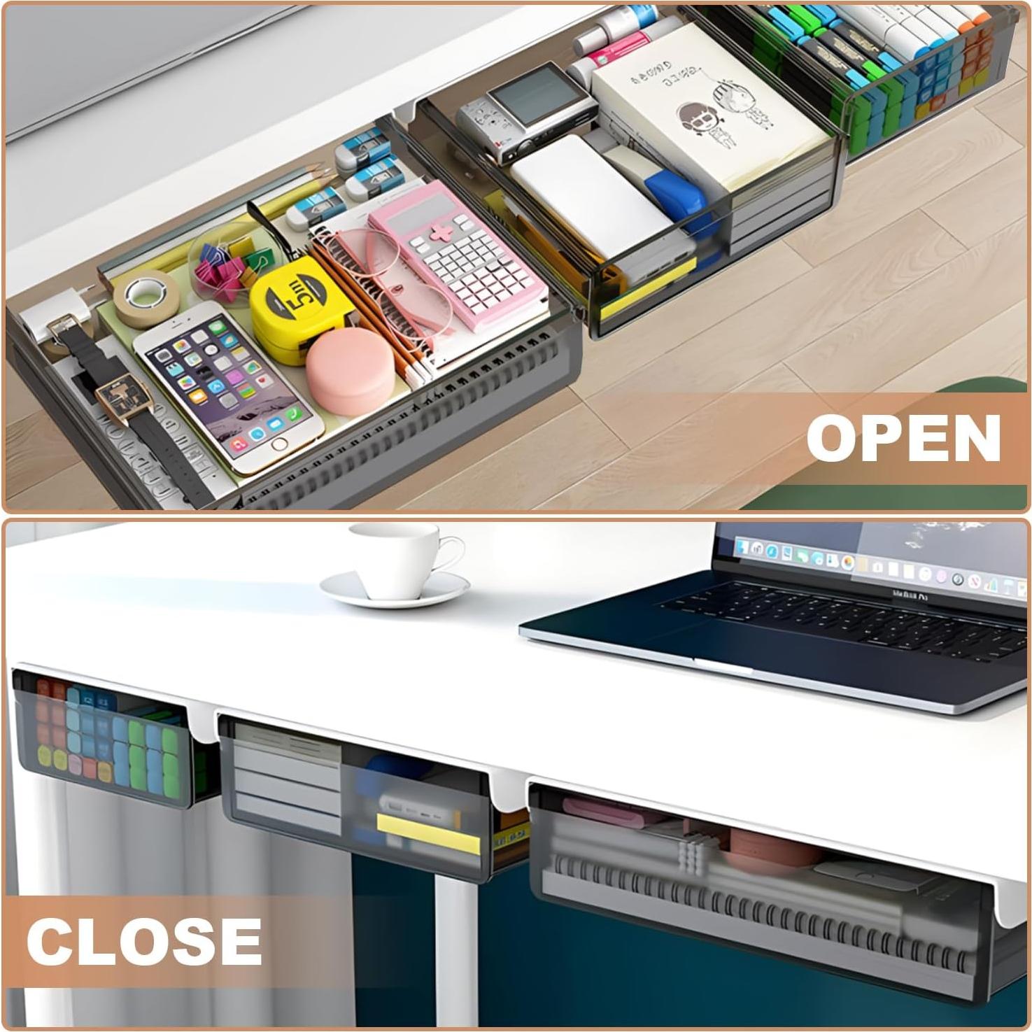 Organizador de Cajones Bajo Escritorio SVNNELP - 3 Tamaños
