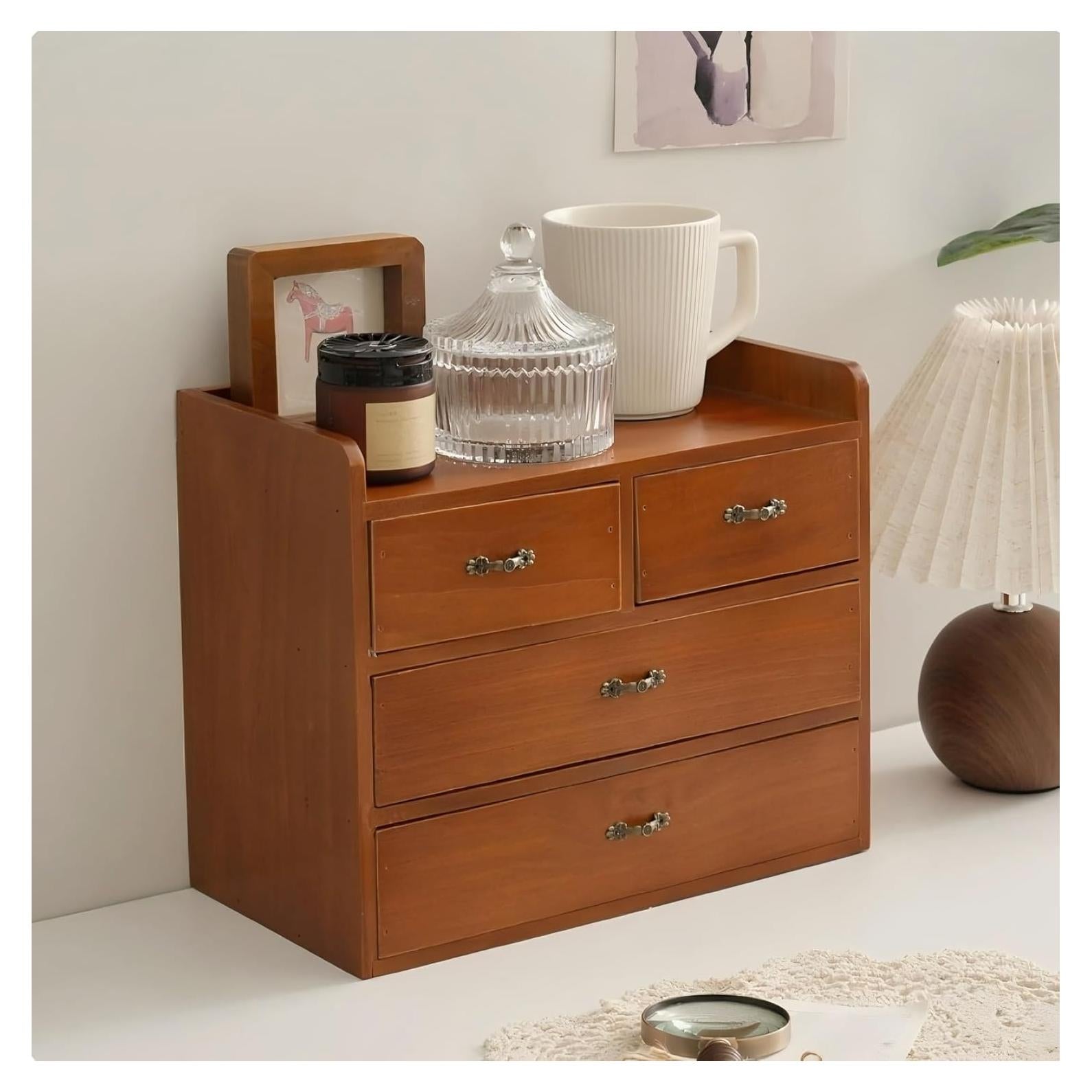 Organizador de Escritorio de Madera Xiaoyez con 4 Cajones