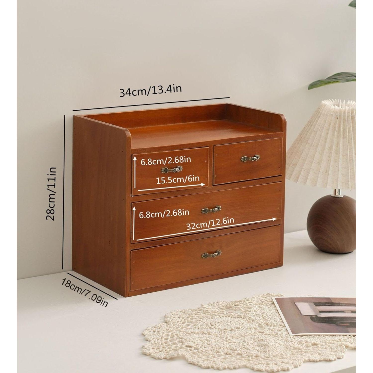 Organizador de Escritorio de Madera Xiaoyez con 4 Cajones