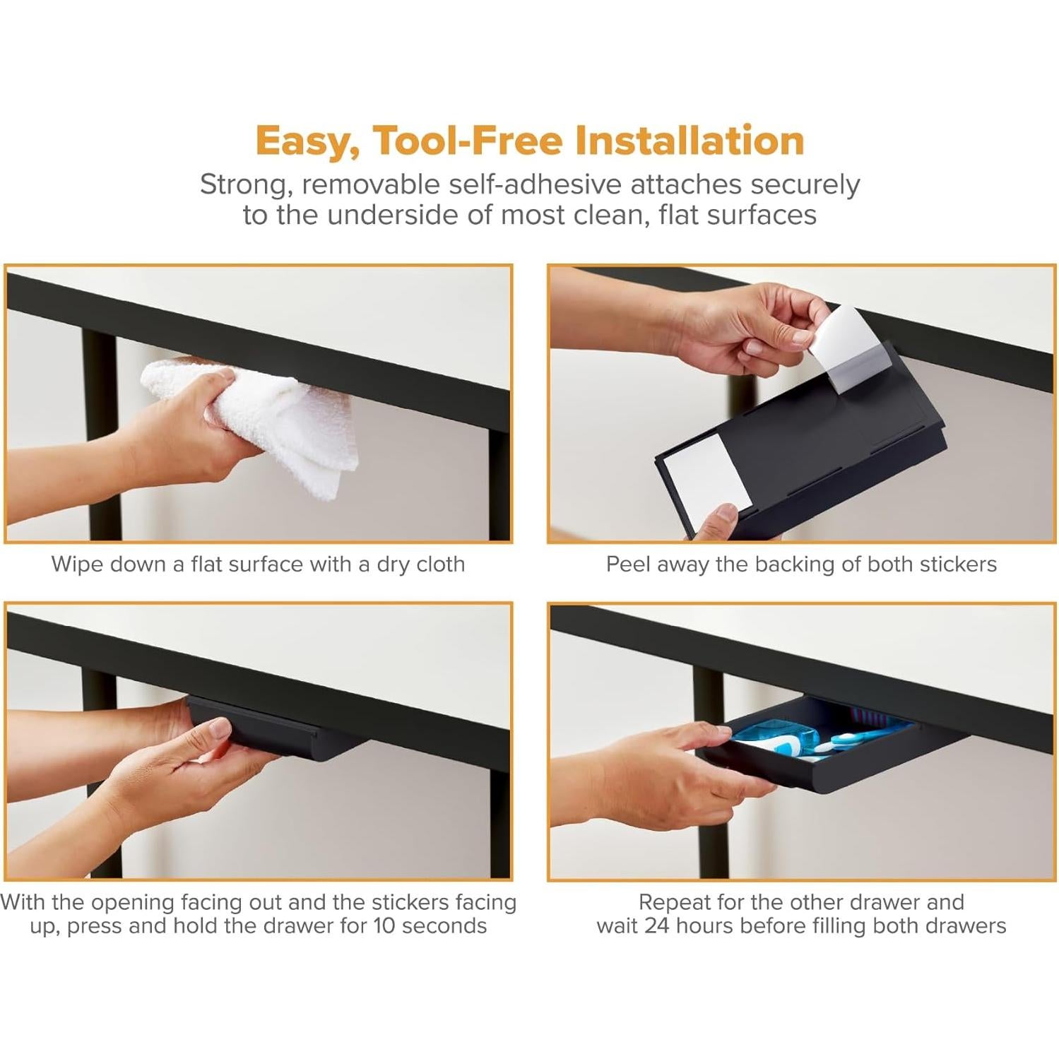 Organizador de Cajón Bajo Escritorio Bostitch Konnect - 2 Piezas