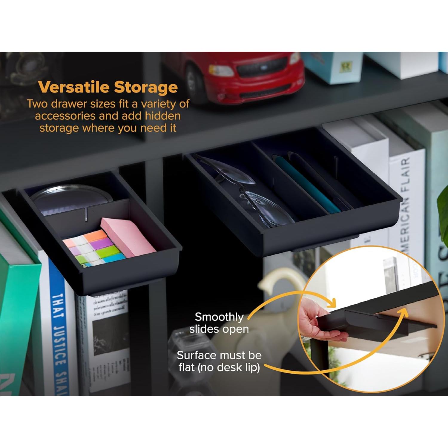 Organizador de Cajón Bajo Escritorio Bostitch Konnect - 2 Piezas