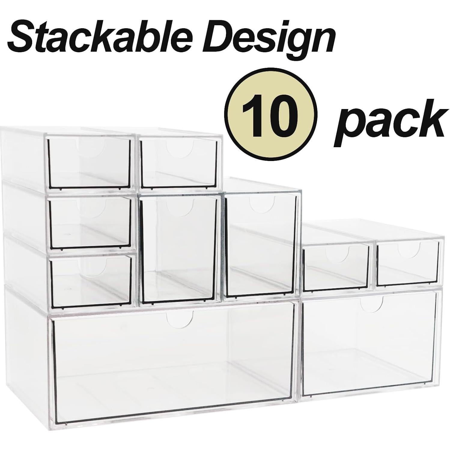 Organizador de Maquillaje Acrílico ZEXALOR 10 Cajones Transparente