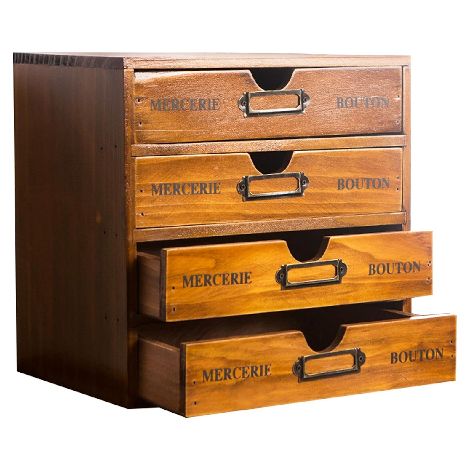 Gabinete de Almacenamiento de Madera Primo Supply 4 Cajones